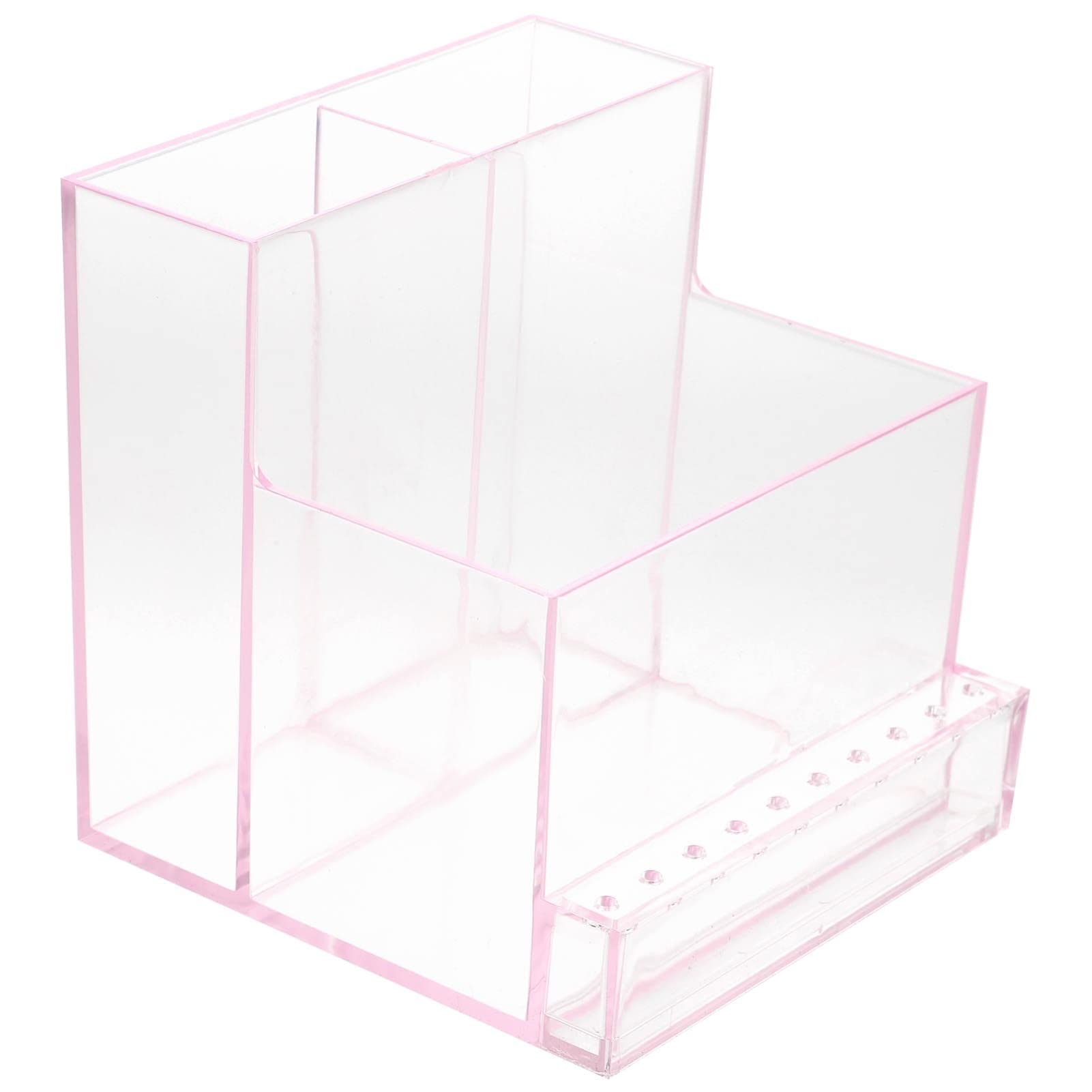 EXCLUZO Makeup Storage Organizer Box with Nail Drill Bit Holder - Professional Nail Art Tool Organizer for Acrylic Nail Polish Drill Bits & Brushes - Perfect for Salon, Home Manicure & Beauty Storage