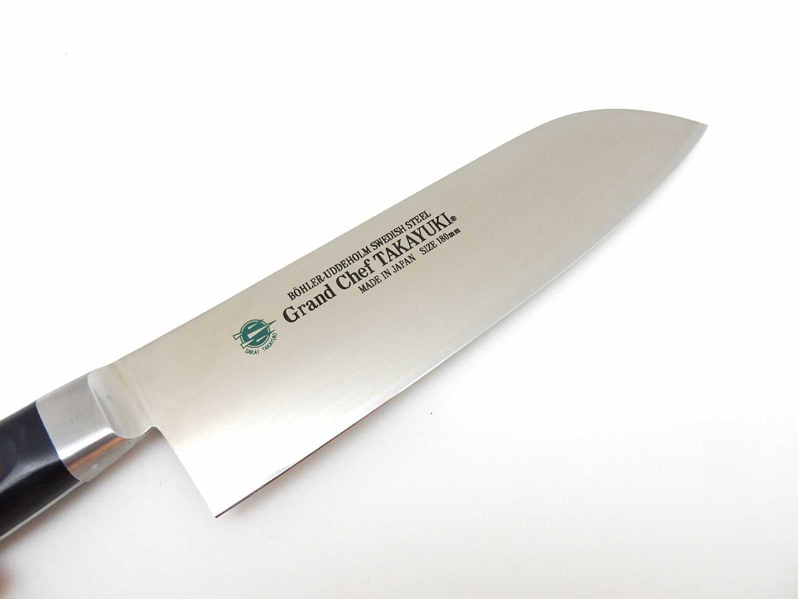 Premium Sakai Takayuki GRAND CHEF 180mm Santoku Knife - Swedish Stainless Steel Blade - Perfect for Slicing, Dicing & Mincing Vegetables, Meat & Fish - Ideal for Home Chefs & Professional Kitchens