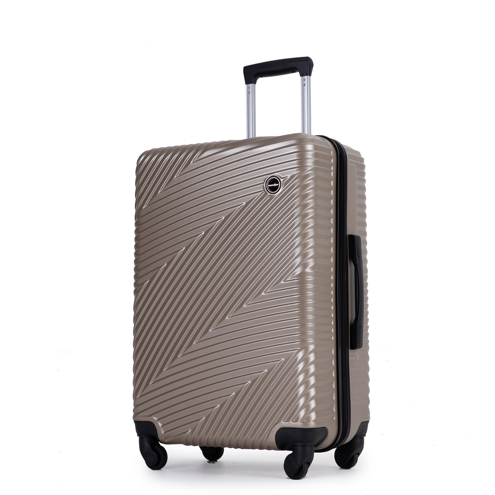 3-Piece Hardside PC ABS Luggage Set with Spinner Wheels - Lightweight 20/24/28 Inch Carry-on & Checked Suitcases in Gold | Perfect for Business Travel, Family Vacations & International Trips