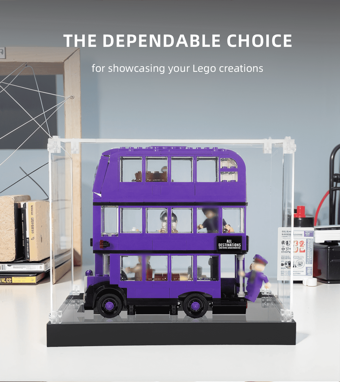 LEGO Harry Potter The Knight Bus 75957 Display Case - Protective Showcase for Collectible Building Sets - Perfect for Home Decor, Office Display & Gift Giving