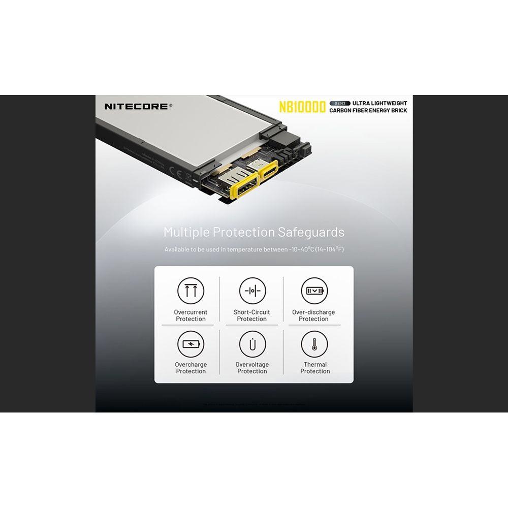 Nitecore NB10000 Gen 2 Ultra-Compact 10000mAh Portable Charger - Fast Charging Power Bank for iPhone, Samsung, iPad - Perfect for Travel, Camping & Outdoor Adventures