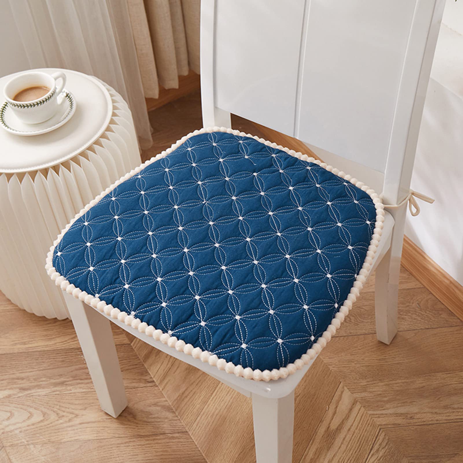 Non-Slip 18x18 U-Shaped Dining Chair Cushions with Ties - Machine Washable, Fade-Resistant Seat Pads for Kitchen & Dining Room Chairs - Perfect for Family Meals, Entertaining Guests & Home Decor