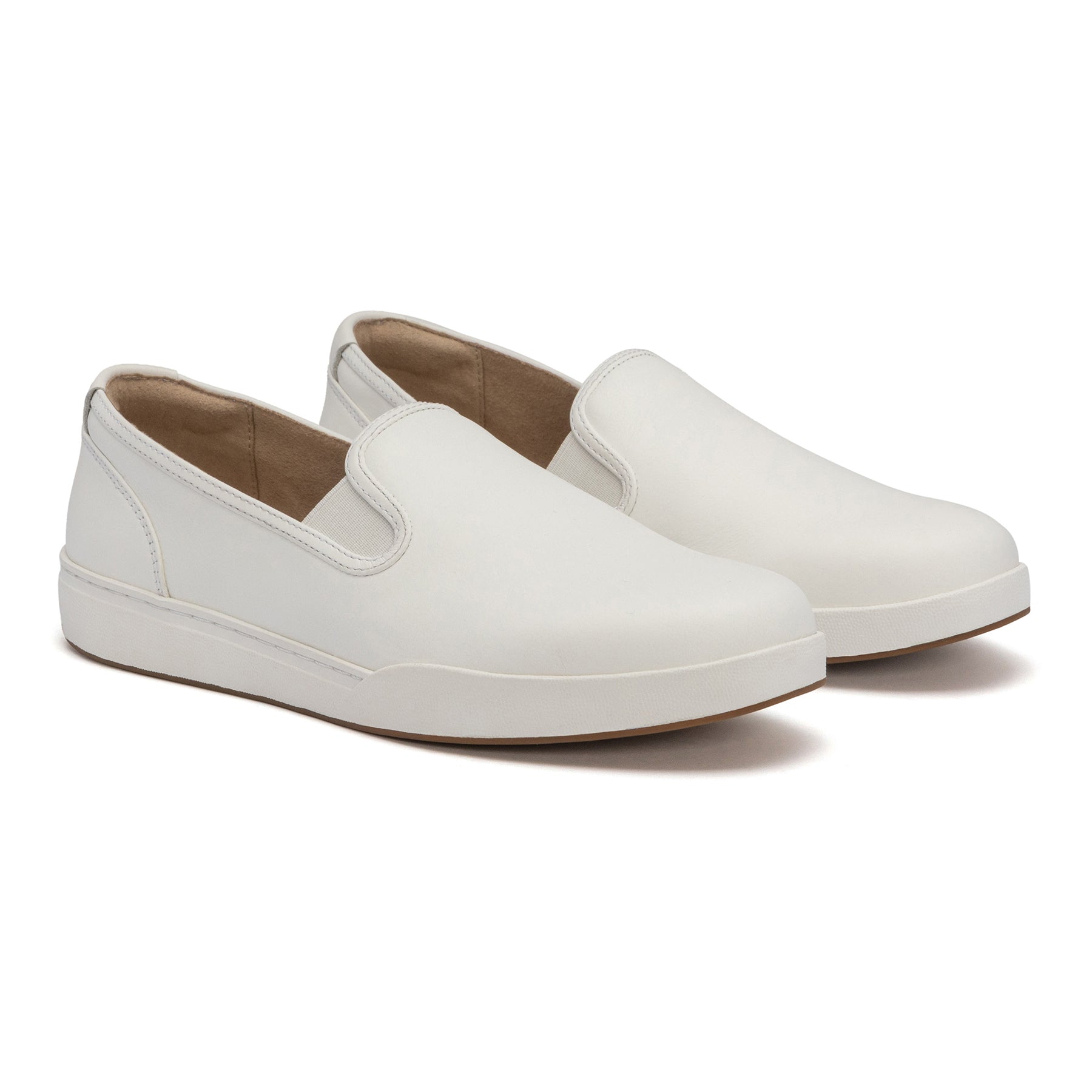 Abeo Ayla White Leather Women's Shoes - Comfortable & Stylish for Casual Wear, Office & Outdoor Activities