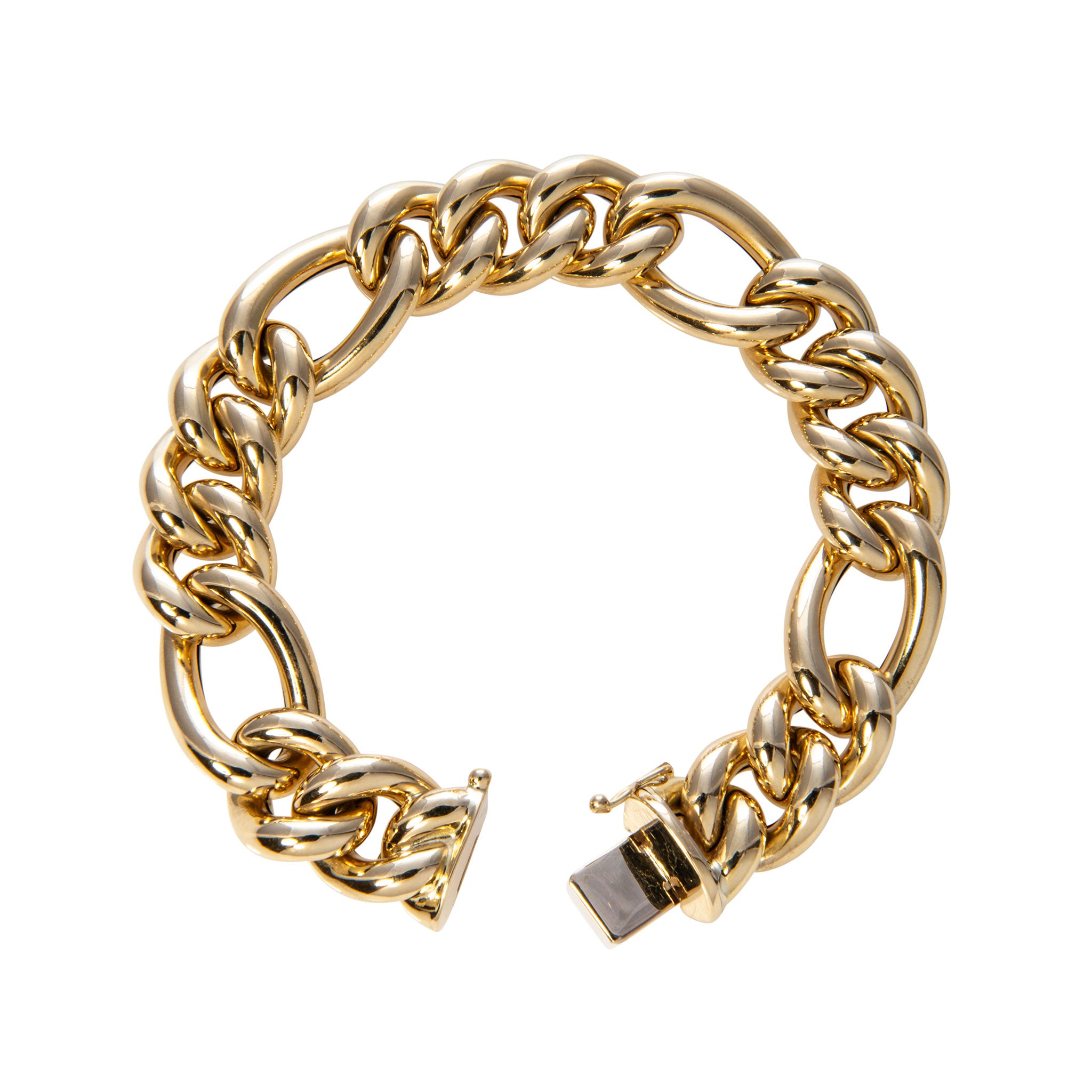 18K Yellow Gold Italian Curb Link Bracelet for Women - Elegant Solid Gold Chain Bracelet Jewelry Gift for Her - Perfect for Parties, Weddings & Special Occasions