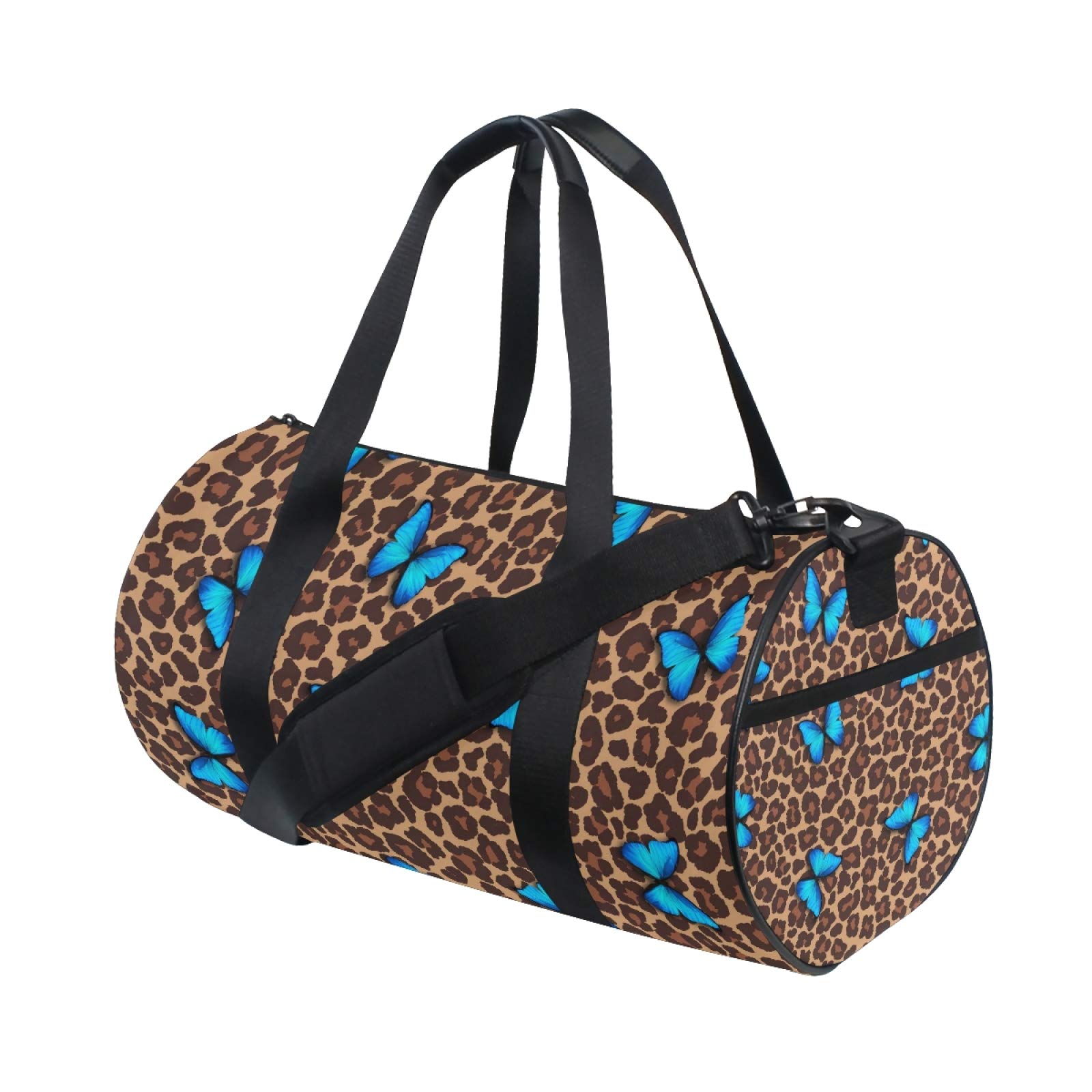 Butterfly Leopard Cheetah Print Travel Duffle Bag - Waterproof Sports Luggage with Adjustable Shoulder Strap - Gym Bag for Men & Women - Perfect for Workout, Yoga, Travel & Weekend Getaways