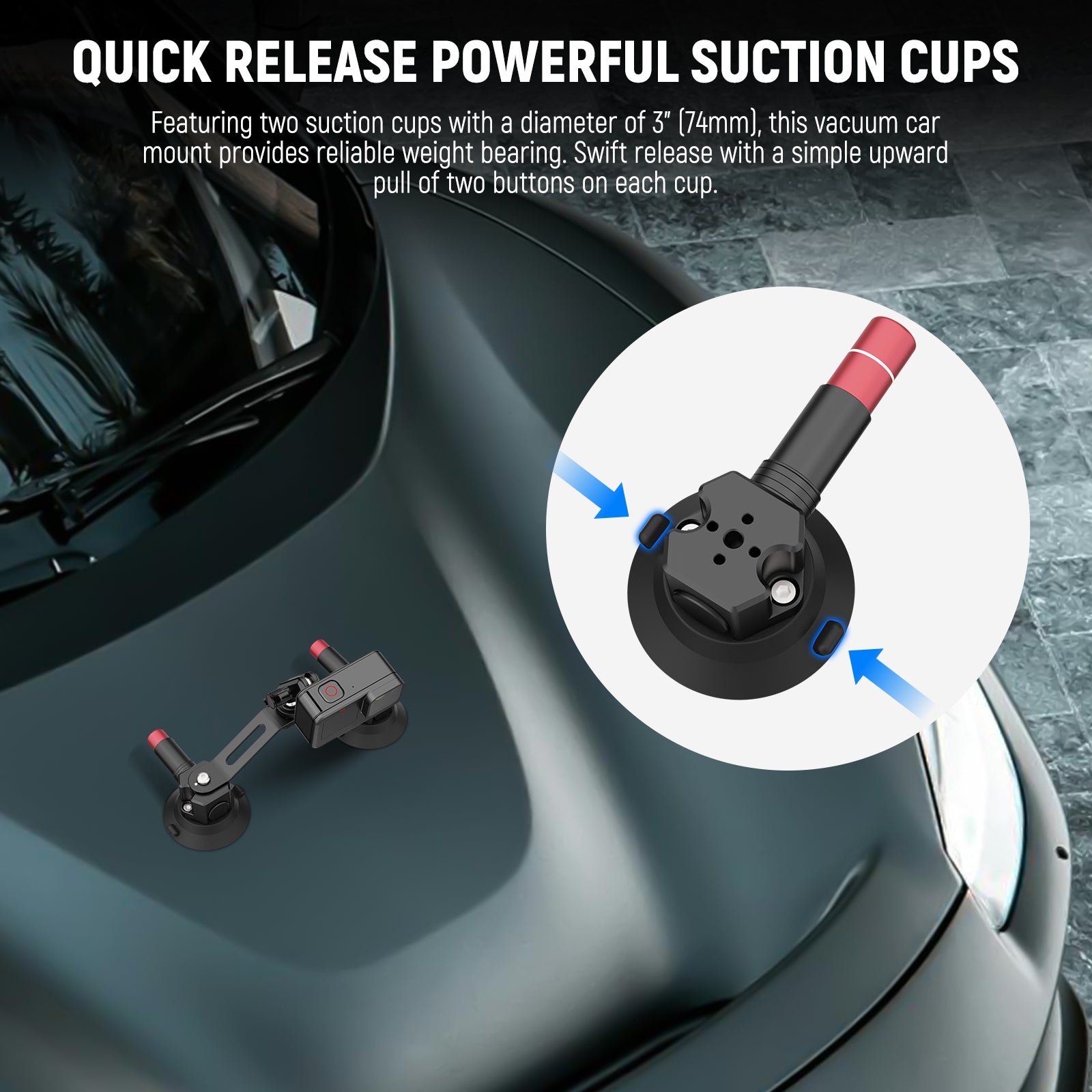 NEEWER CA066 Dual Suction Cup Car Mount Kit - Universal Phone Holder for Dashboard & Windshield - Perfect for GPS Navigation, Hands-Free Calling & Road Trips