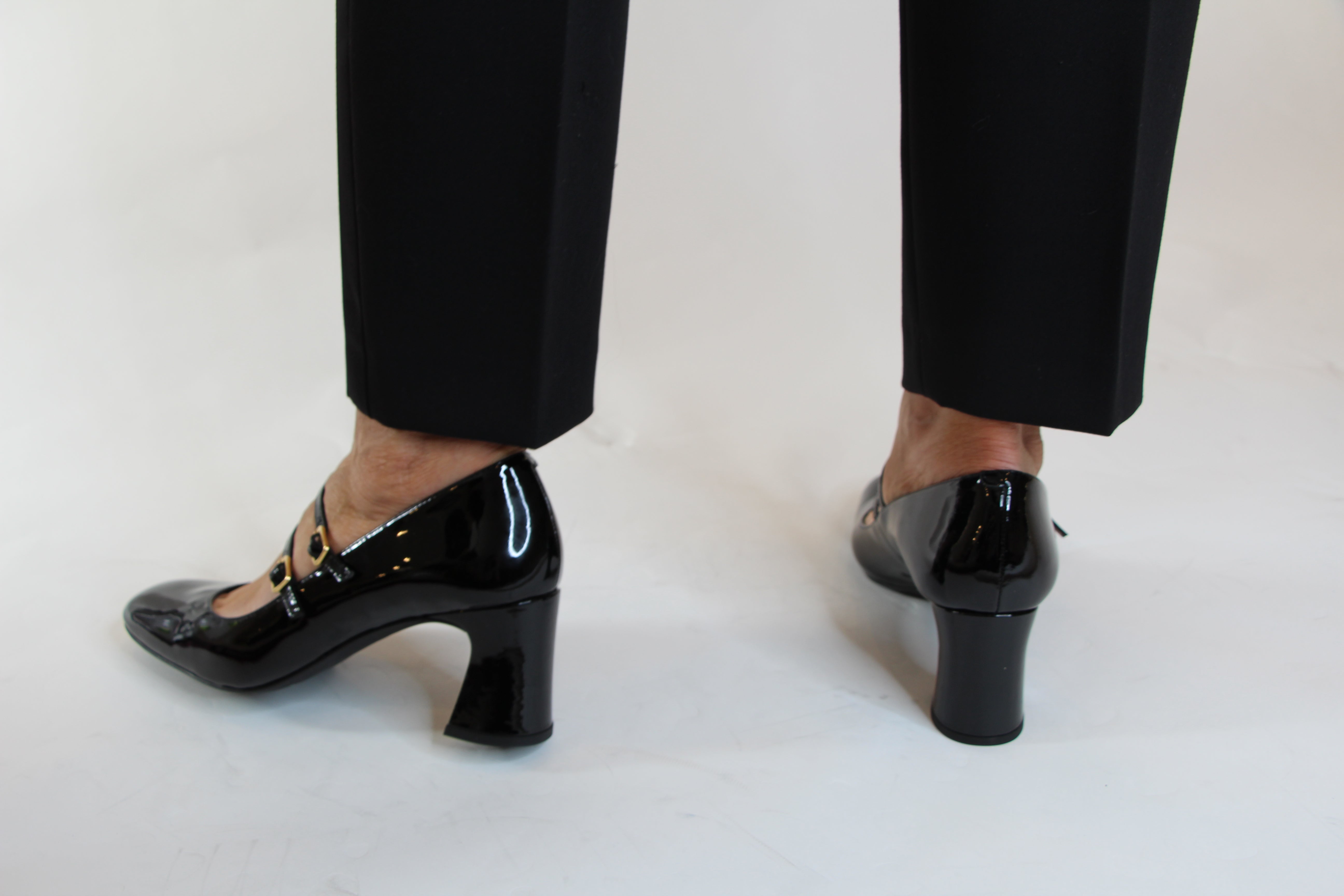 Unisa Black Patent Leather Mary Jane Heels - Women's Classic Dress Shoes for Work, Office & Formal Occasions