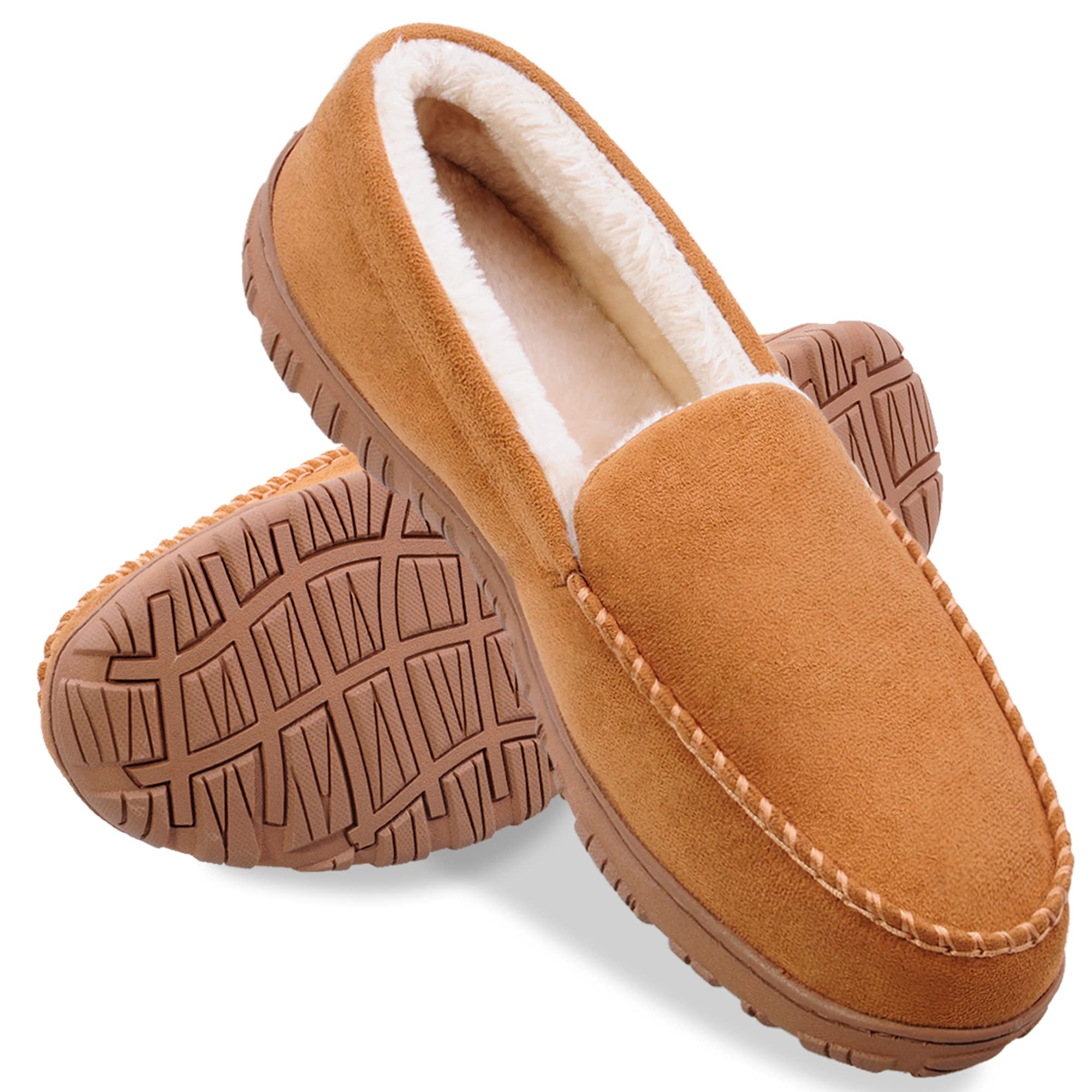 Men's Anti-Slip Indoor/Outdoor Slippers - Warm Plush House Shoes with Non-Skid Sole for Comfort & Safety | Perfect for Home, Lounge, Backyard & Quick Errands