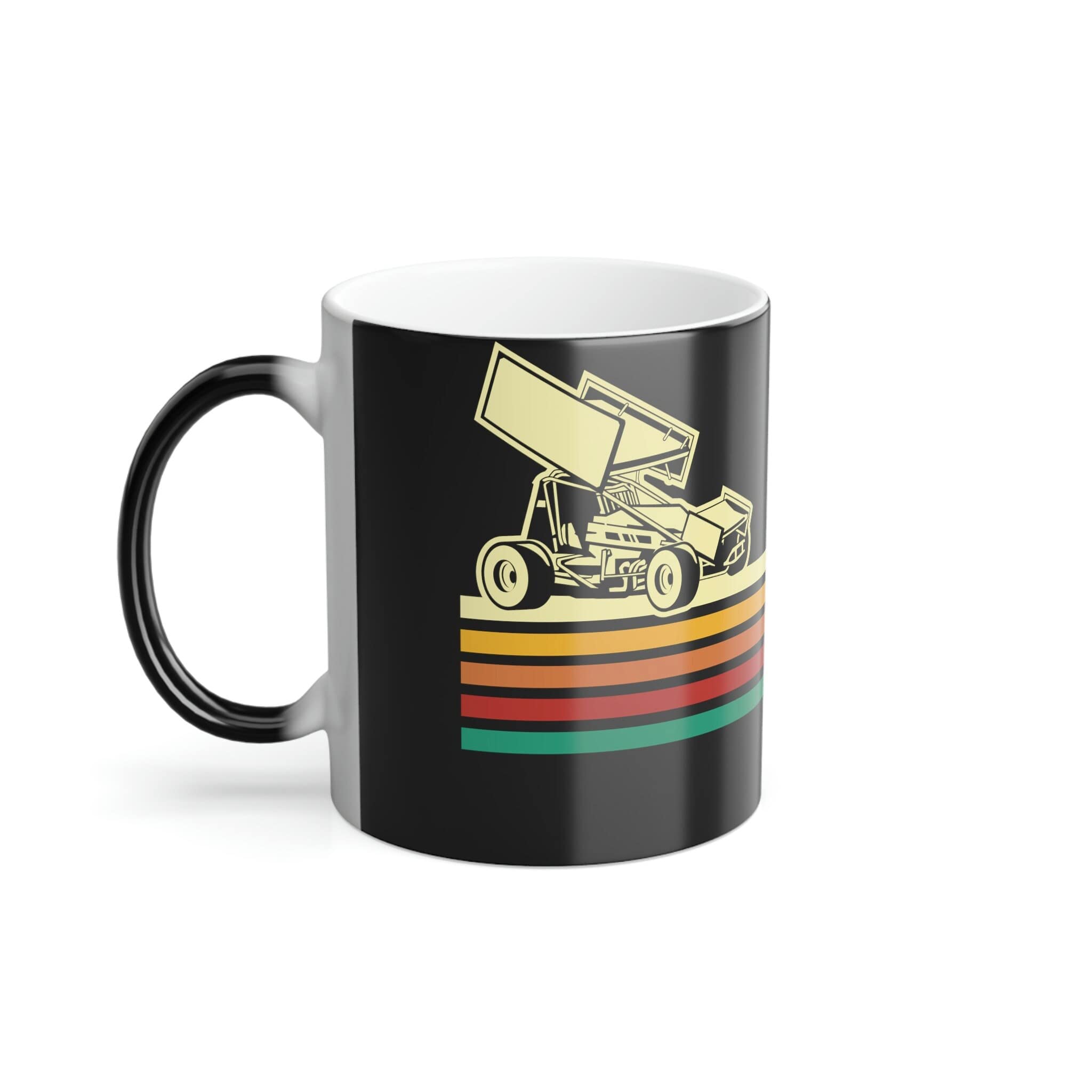 Thermochromic Sprint Car Color Changing Coffee Mug - Heat Activated Racing Design - Perfect for Race Fans, Coffee Lovers & Office Use