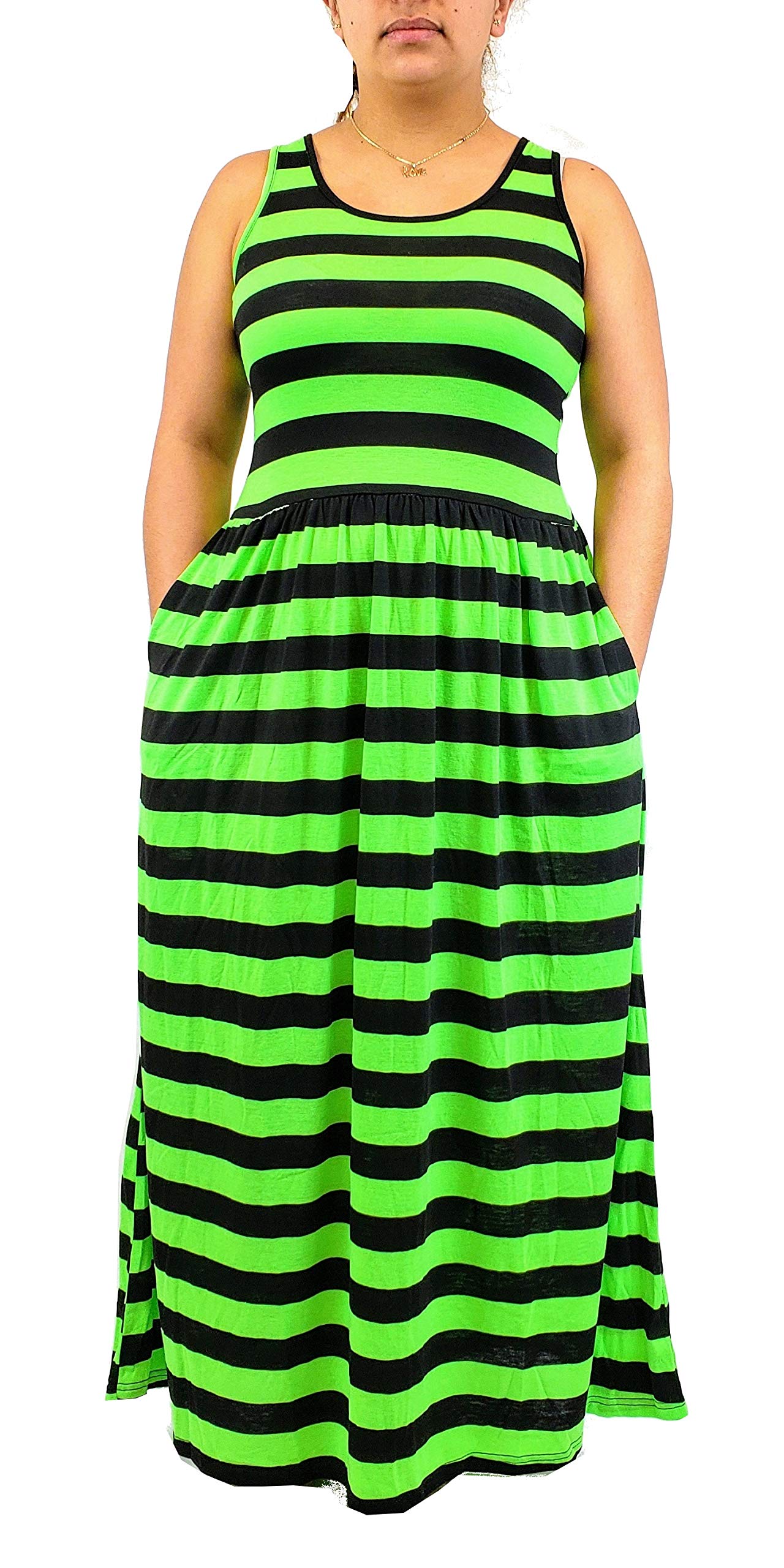 SUMONA Women's Sleeveless Ankle-Length Midi Maxi Dress with Pockets - Casual Summer Beach Dress for Vacation, Party & Everyday Wear