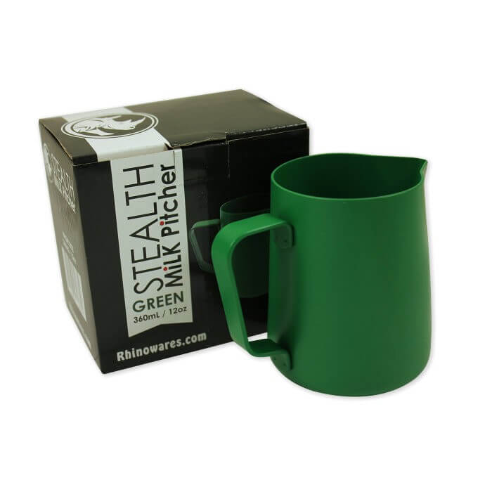 Rhinowares Stealth Milk Jug - Premium Coffee Pour Over Kettle for Baristas & Home Brewing - Perfect for Pour Over Coffee, Tea, and Specialty Drinks at Home or Cafe