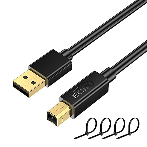 USB 2.0 Printer Cable 3FT (1 Pack) - A Male to B Male High-Speed Data Transfer Cable for HP, Canon, Dell Printers | Compatible with Keyboards, Mice & Cameras | Durable Replacement Cord for Home & Office Use