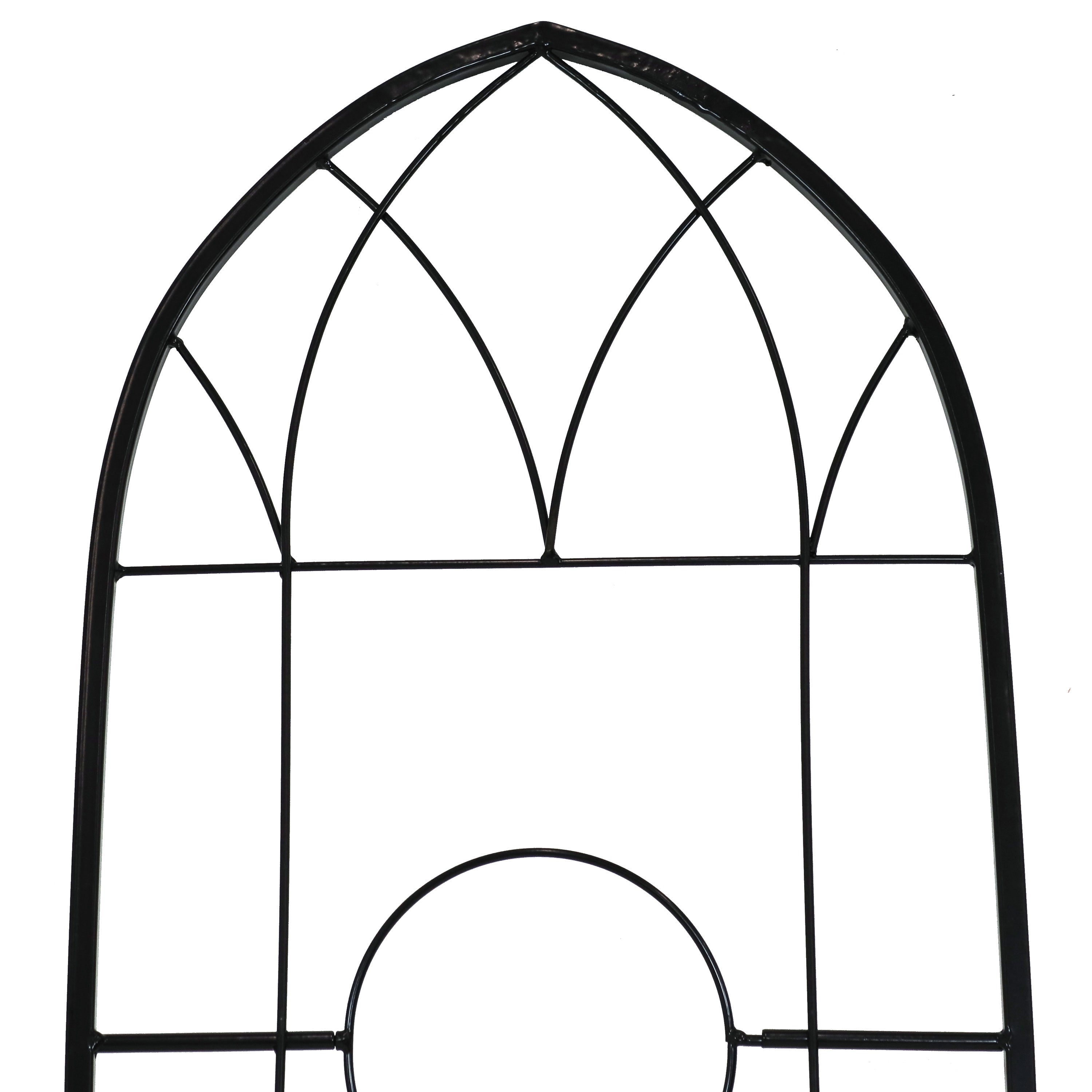Sunnydaze 2-Piece Arched Garden Trellis with Folding Flowerpot Supports - Sturdy Metal Plant Climbing Frame for Vines, Roses & Outdoor Decor - Perfect for Patio, Backyard & Garden Landscaping