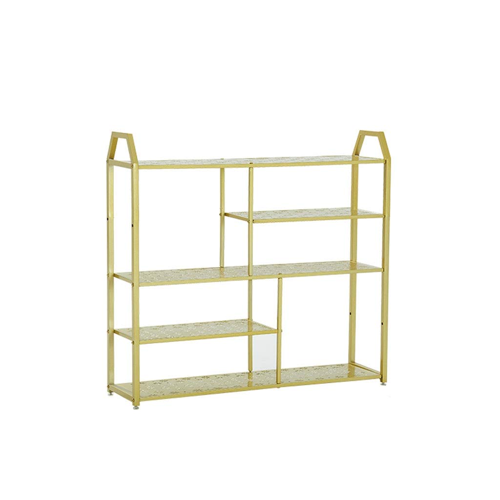 Modern Wrought Iron Shoe Rack - 3-Tier Multilayer Shoe Shelf Organizer for Living Room, Hallway & Bedroom - Gold Finish (100x25x94cm) - Space-Saving Shoe Storage Solution for Small Apartments & Entryways