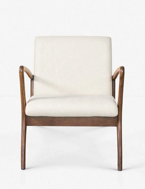 Handmade Designer Wooden Polished Chair - Indoor & Outdoor Use with White Fabric Cushion | Perfect for Patio, Garden, Living Room & Dining Room Decor