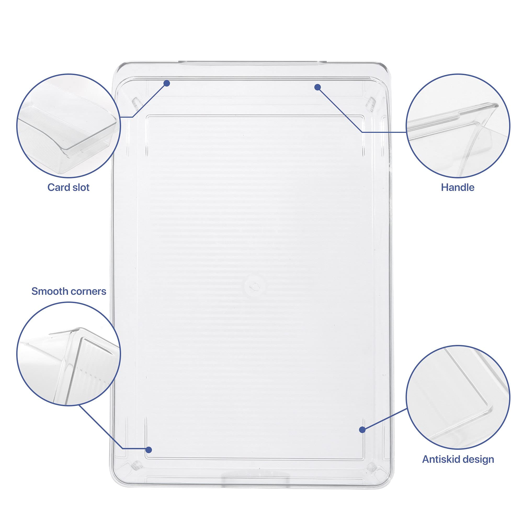 ROSELIFE 2-Pack Clear Plastic Refrigerator Organizer Bins - BPA Free Food Storage Containers for Fridge, Freezer, Pantry & Kitchen Cabinet (12.2