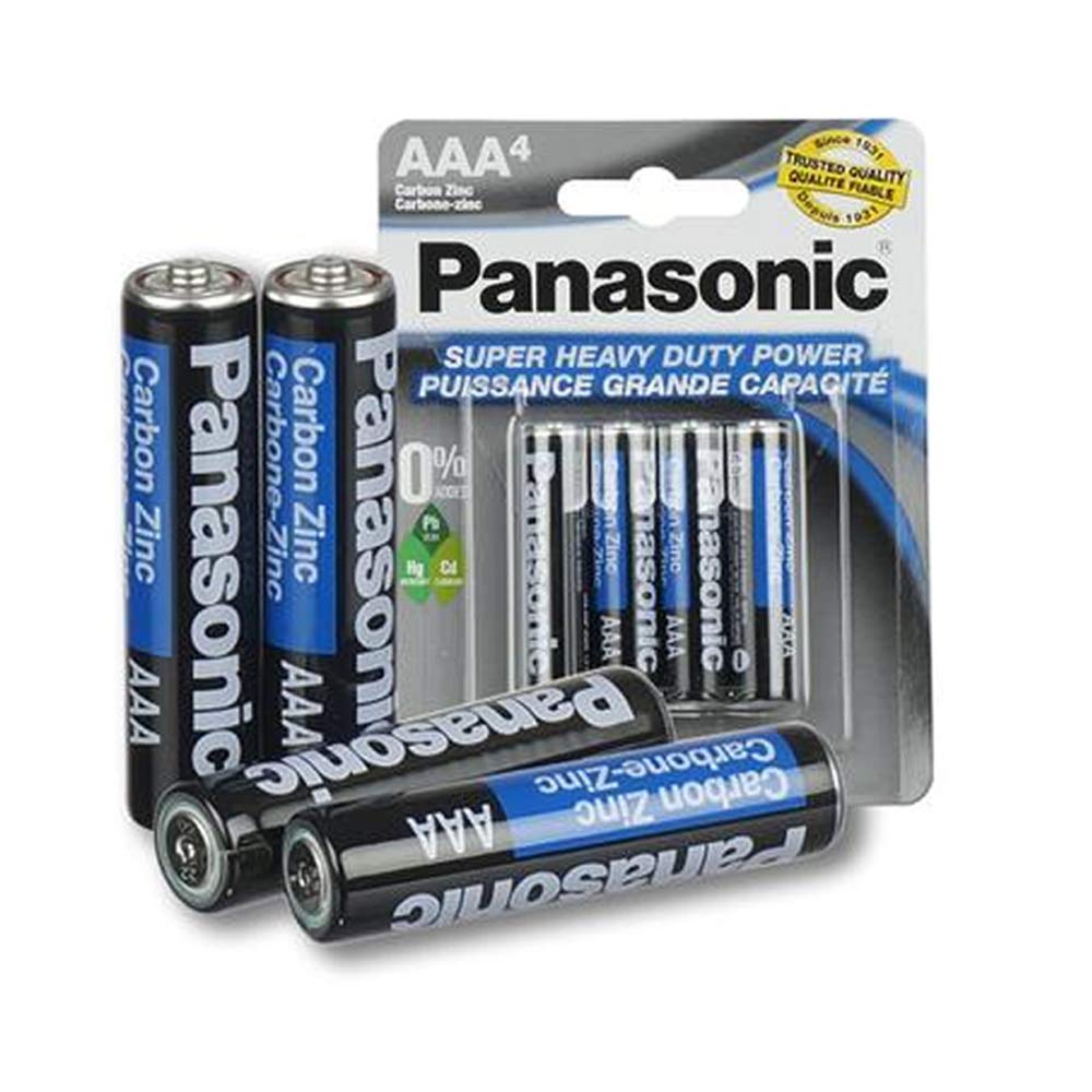 Panasonic 8 X AAA Super Heavy Duty Carbon Zinc Batteries 1.5V - Long Lasting Power for Toys, Flashlights, Remote Controls & Electronic Devices