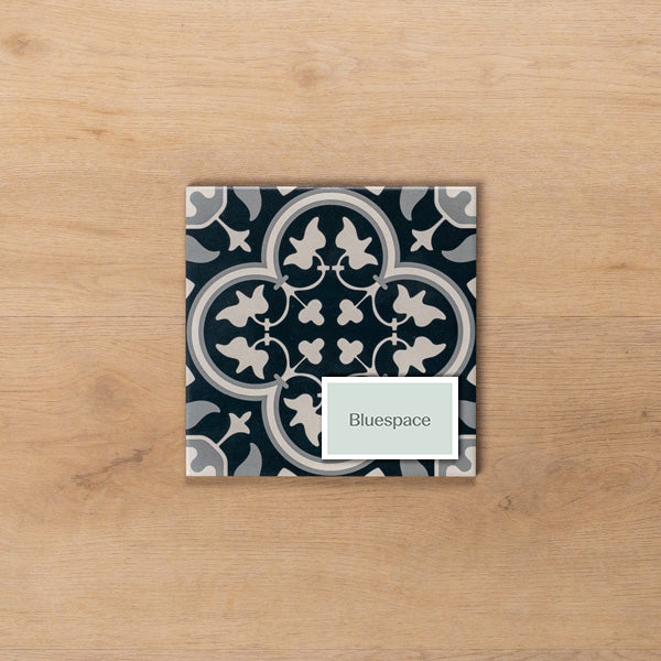 Airlie Dark Blue Matt Cushioned Edge Porcelain Tile 200x200mm (8x8 Inch) - Non-Slip Bathroom & Kitchen Flooring, Durable Ceramic Wall Tiles for Shower Backsplash and Home Decor