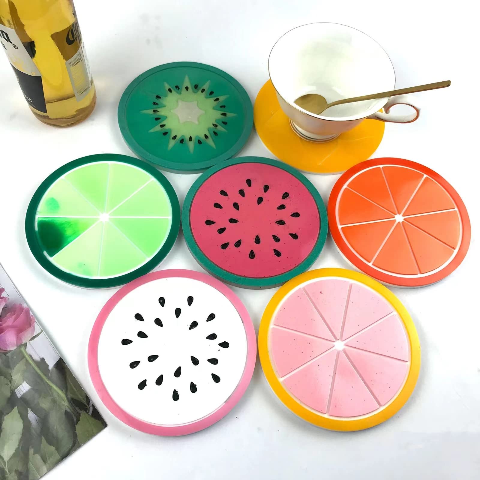 4-Pack Orange Resin Coaster Molds for Epoxy Casting - Fruit-Shaped DIY Coaster Molds for Resin Art, Mother's Day Gifts & Home Decor (PP83746) - Perfect for Crafting Unique Drink Coasters, Table Decor, and Handmade Gifts