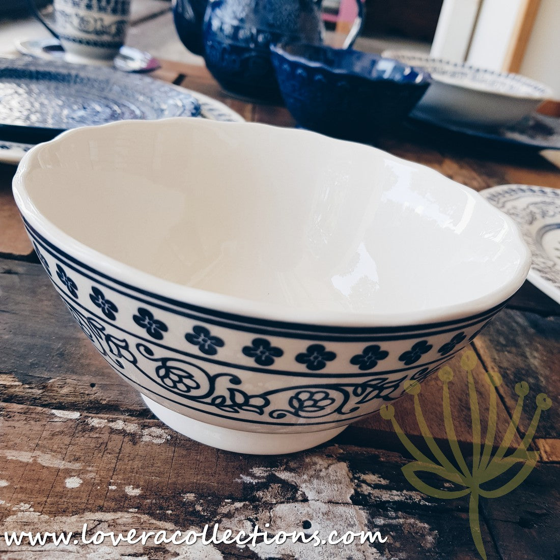 Adelaide Blue & White Dinnerware Set - Elegant Ceramic Plates, Bowls & Serving Dishes for Dining & Entertaining | Perfect for Dinner Parties, Family Meals & Special Occasions