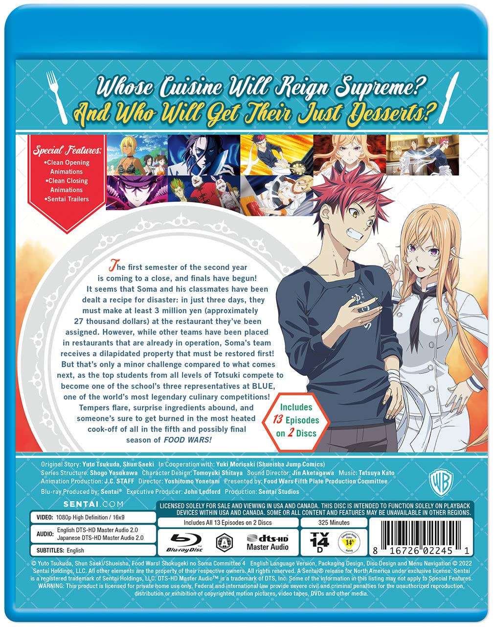 Food Wars! Shokugeki no Soma Season 5 - Anime Cooking Battle Series | Perfect for Anime Fans & Culinary Enthusiasts | Watch at Home or Binge with Friends