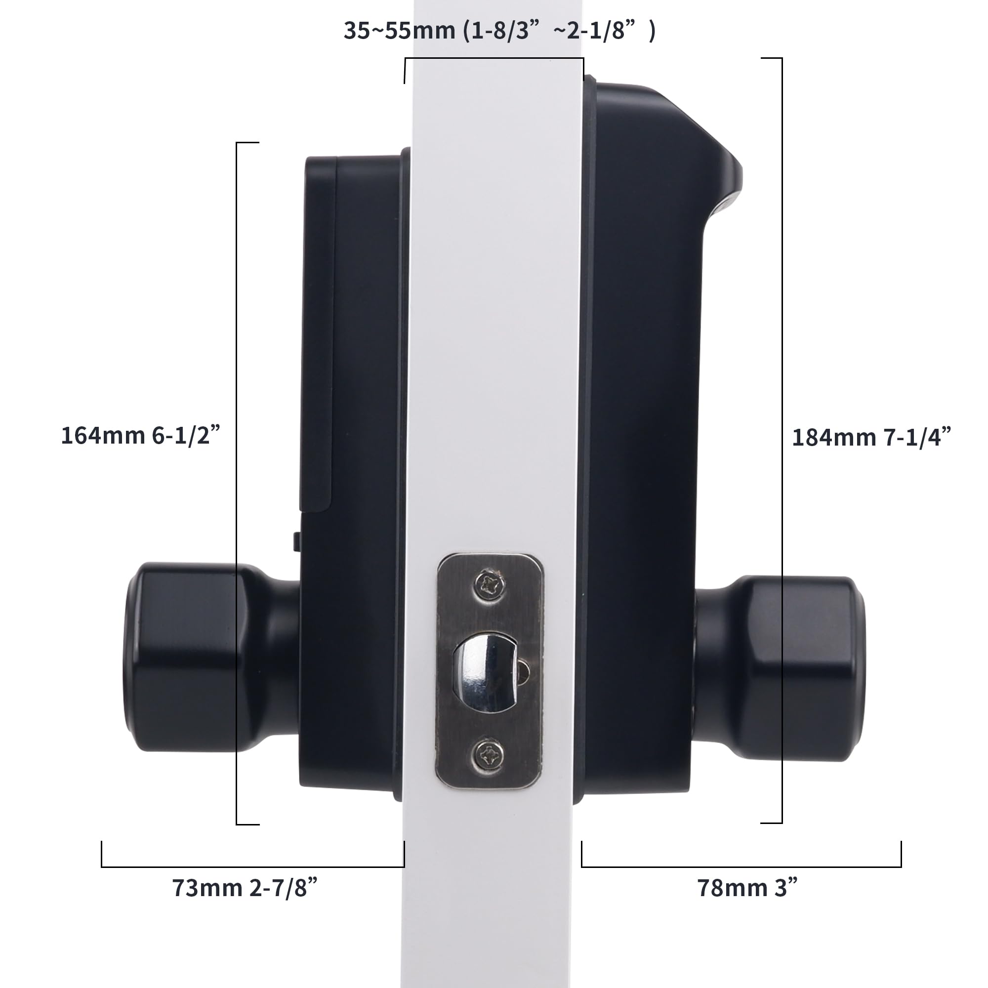 Harfo 5-in-1 Smart Fingerprint Door Lock - Heavy Duty Keyless Entry with Touchscreen Keypad, Bluetooth, Passcode & APP Control - Secure Electronic Digital Lock for Home, Office & Apartment (Black)