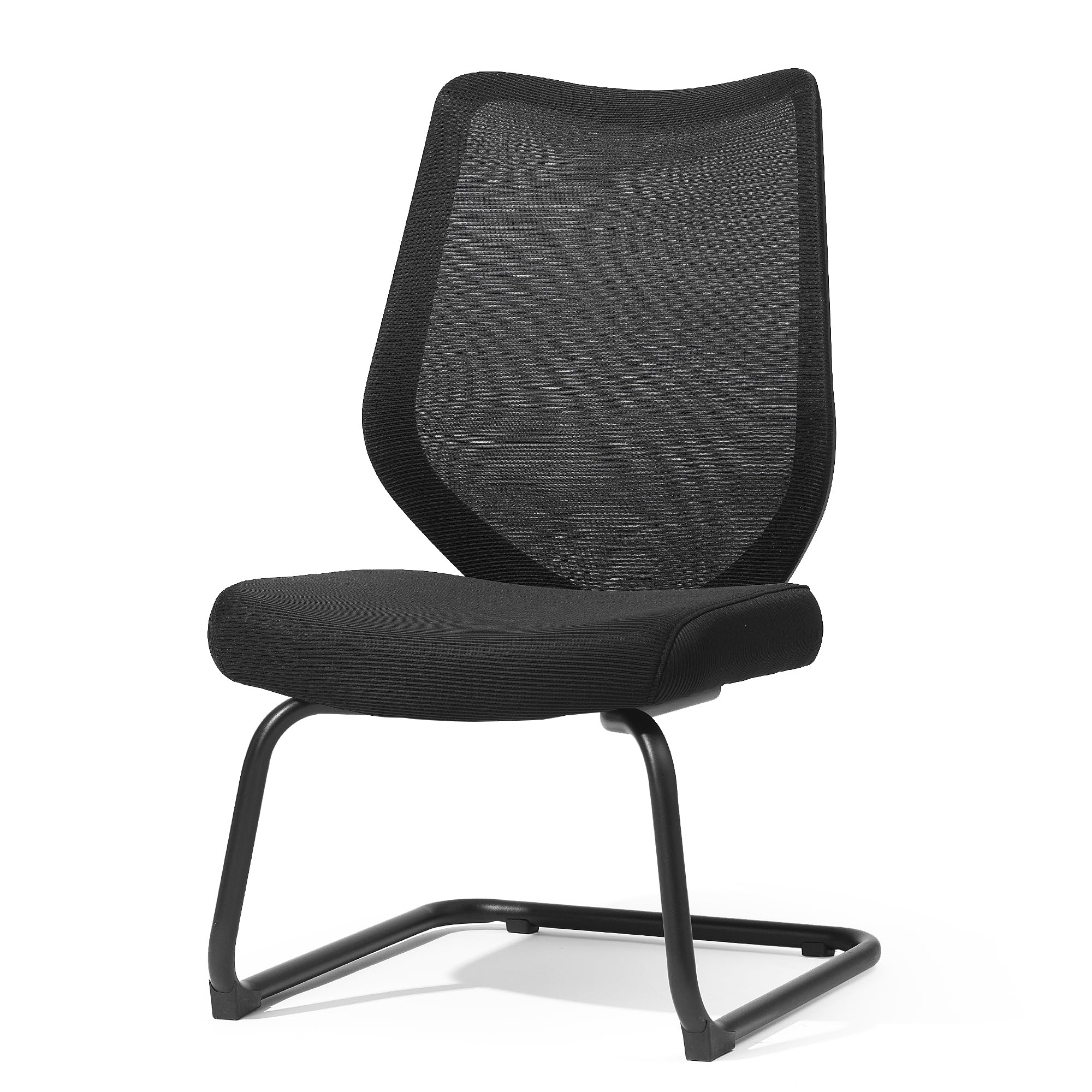 FYLICA Office Chair No Wheels - Breathable Mesh Mid Back Chair for Conference & Reception Rooms