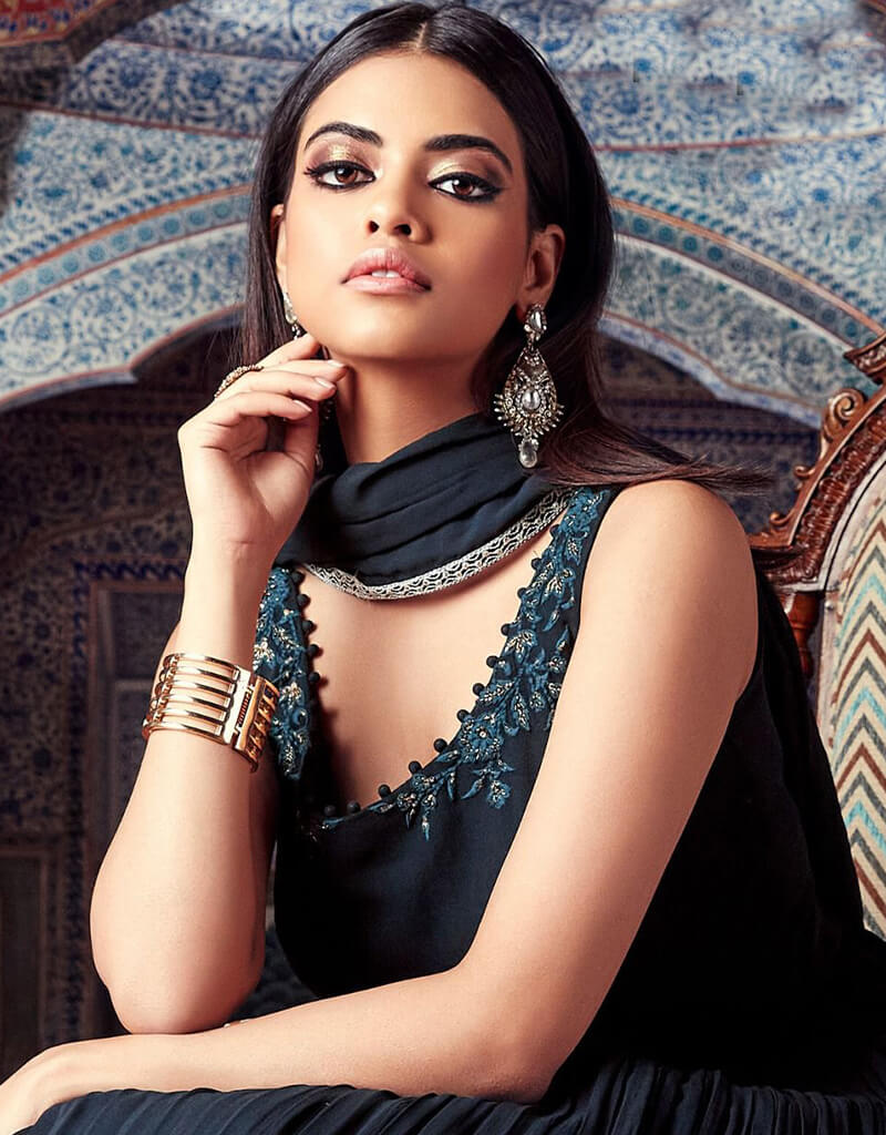 Black Georgette Anarkali Dress for Women - Elegant Indian Party Wear for Weddings & Festive Occasions