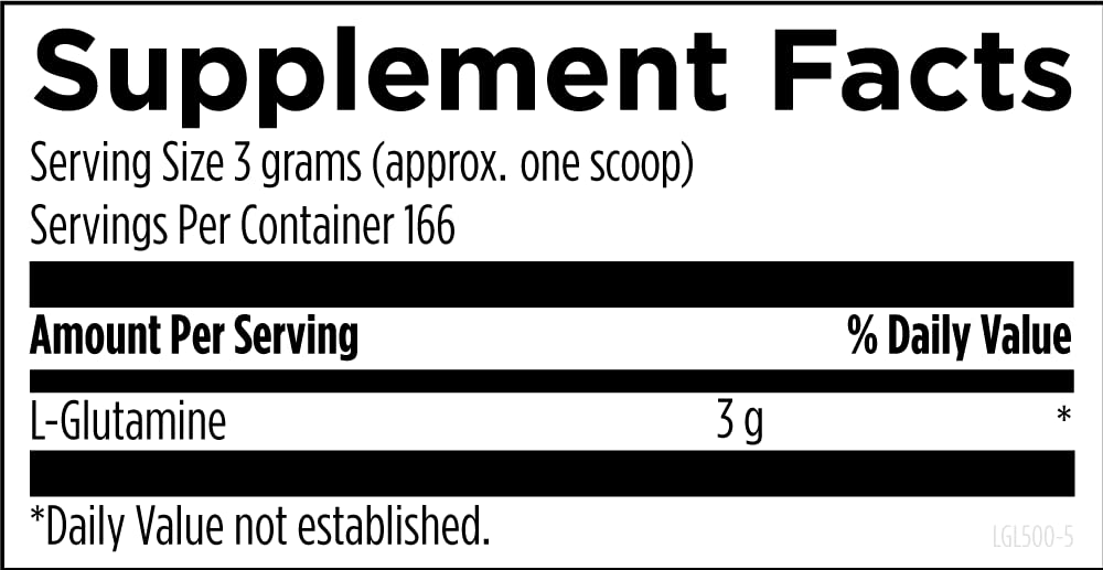 Designs for Health L-Glutamine Powder 3000mg - Amino Acid Supplement for Muscle Recovery, Digestive Support & Immune Health - Non-GMO, Gluten Free Drink Mix (500g, 166 Servings) | Post-Workout Recovery, Gut Health Maintenance & Immune System Boost