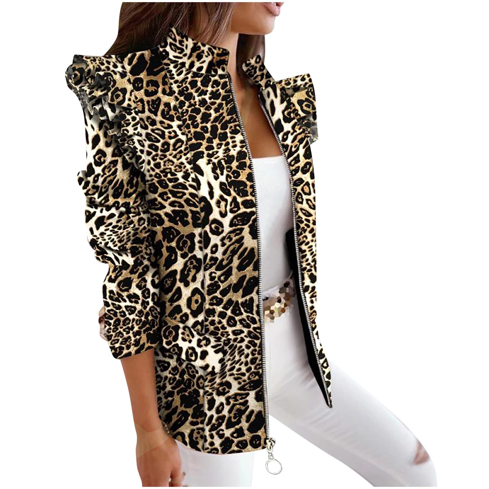 Vintage Floral Print Women's Blazer Jacket - Long Sleeve Zippered Dress Coat for Business Casual & Office Attire | Perfect for Work, Meetings, and Professional Events
