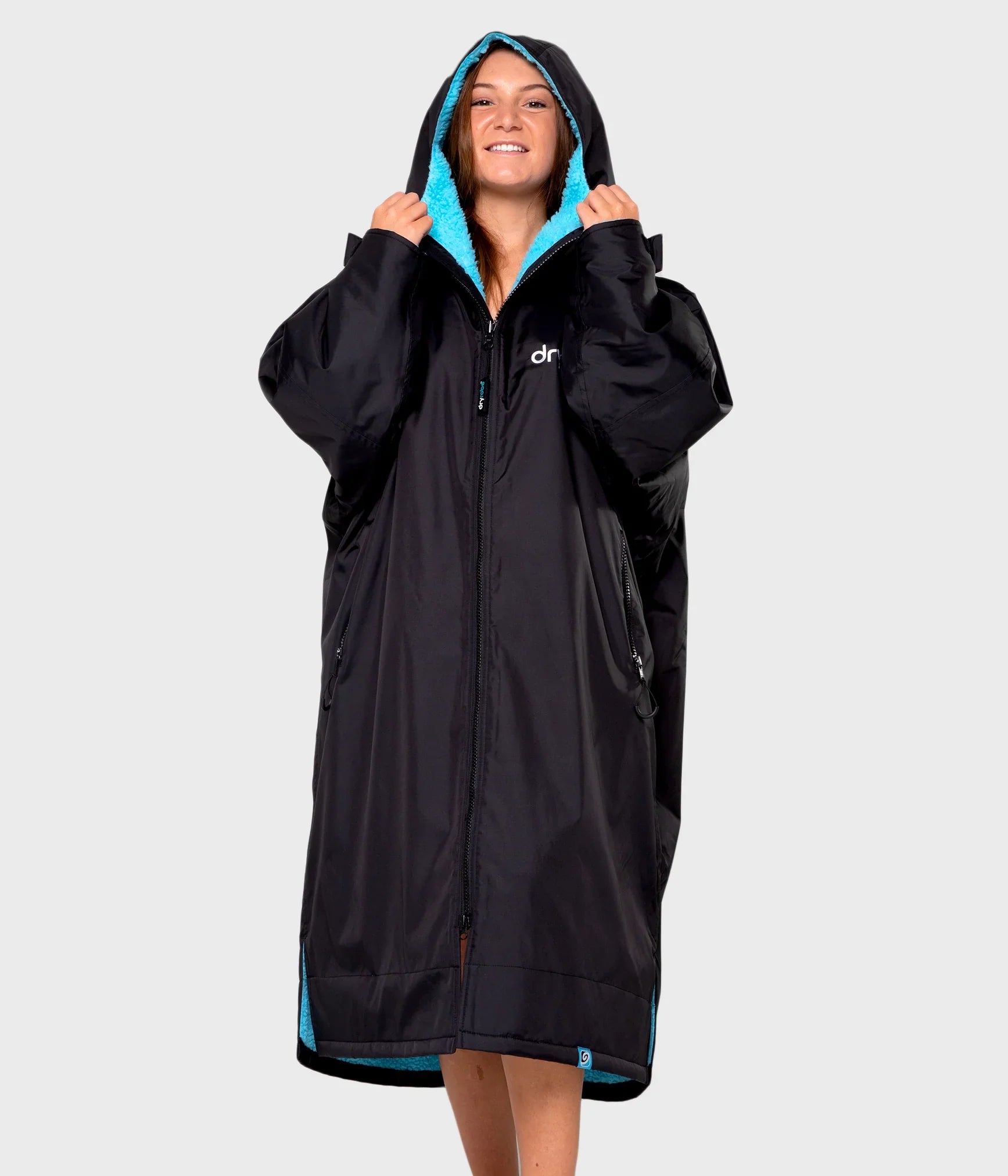 Dryrobe Advance Long Sleeve Changing Robe for Adults - Waterproof & Warm Outdoor Changing Robe for Surfing, Swimming, Camping & Beach Activities