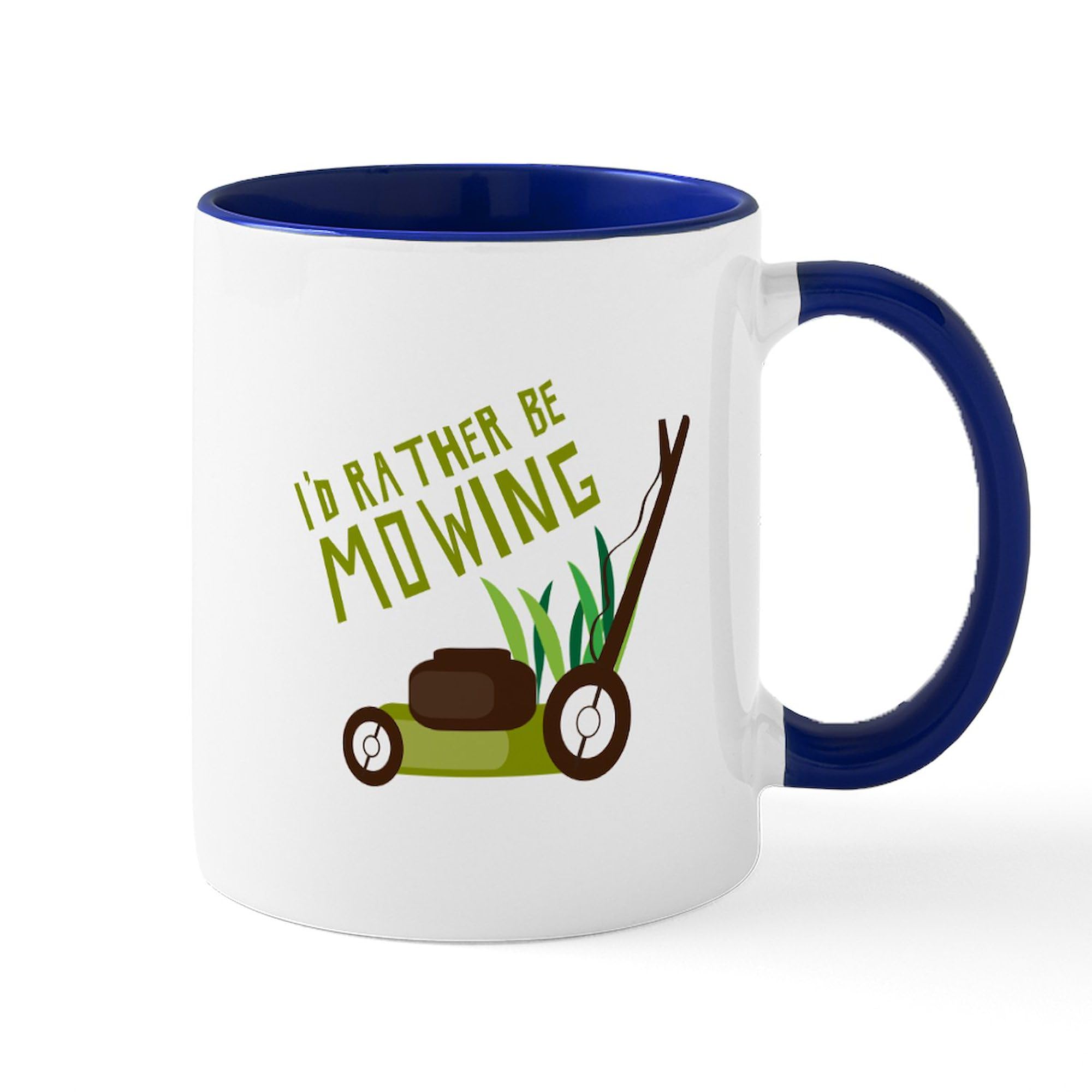 Rather Be Mowing Ceramic Coffee Mug 11 oz (325 ml) - Funny Gardening Gift for Dad, Husband, Landscapers - Perfect for Coffee, Tea, Hot Cocoa at Home, Office or Outdoor Use