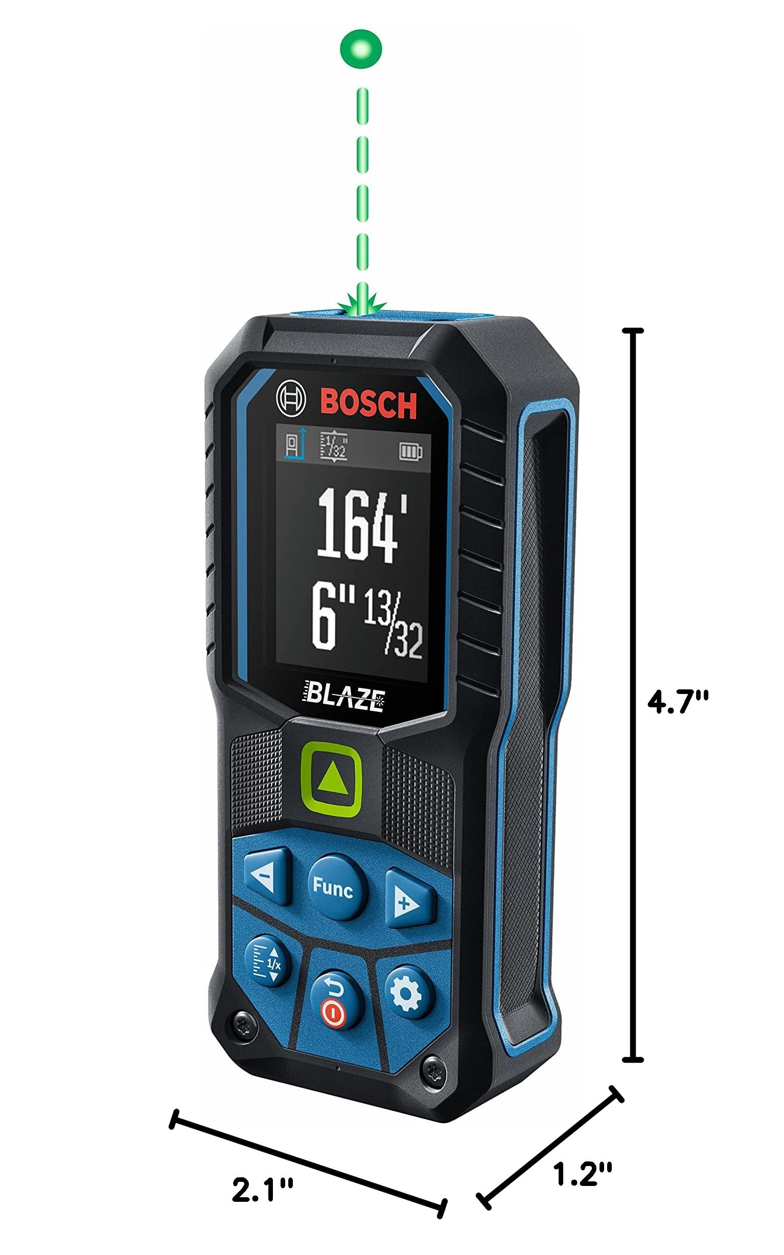 BOSCH GLM165-25G 165 Ft Laser Distance Measure with Green Beam - Includes 2 AA Batteries, Belt Clip & Carrying Pouch | Perfect for Construction, Home Renovation & DIY Projects