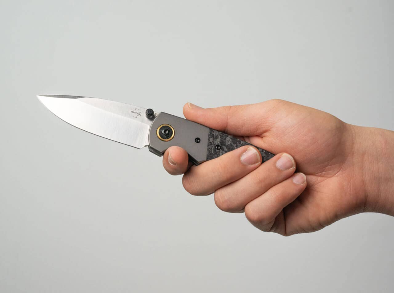 BÖKER PLUS Gulu Pro Folding Pocket Knife - Marble Carbon Fiber & Titanium Handle, D2 Steel Blade, Liner Lock Mechanism | Designed by Steve Kelly | EDC, Outdoor Survival, Camping & Everyday Carry Knife