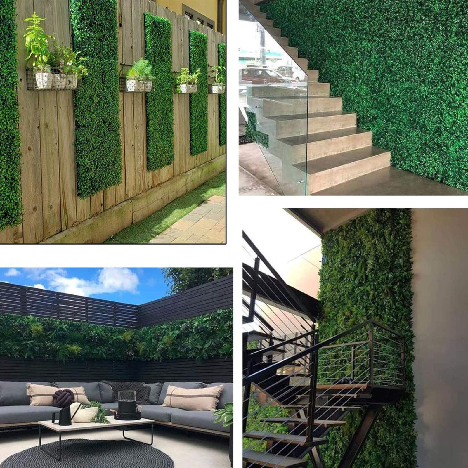 2PCS Artificial Hedge Plants - Faux Boxwood Hedge Wall Panels for Indoor & Outdoor Use | Perfect for Garden, Backyard, Home Decor, Privacy Screen & Wedding Backdrops | UV Resistant & Low Maintenance Greenery Panels