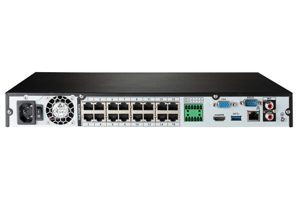 Lorex N4K3-1616WD 4K Ultra HD 16-Channel Surveillance System with 3TB NVR and 16 x 8MP Audio Dome Cameras - Ideal for Home Security, Business Monitoring & Outdoor Protection