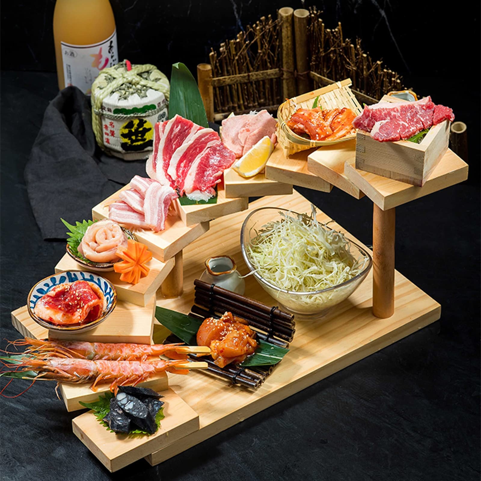 AIZYR Japanese Style Wooden Sushi Serving Boat - Elegant Sashimi & Sushi Platter for Parties, Housewarming, Wedding Gifts - Perfect for Dinner Parties, Japanese Cuisine Presentation, and Special Occasions