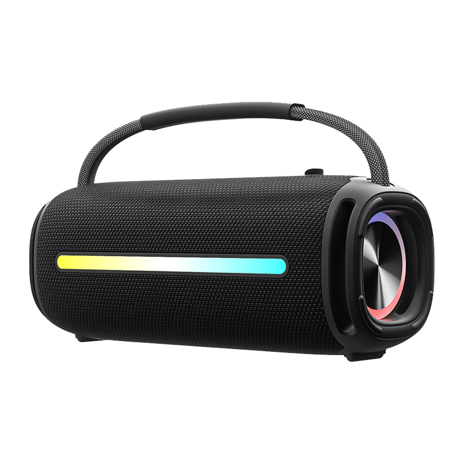 Portable Bluetooth Speaker with 20W Super Bass, Waterproof Wireless Outdoor Speaker with Colorful LED Lights, TWS Pairing - Perfect for Beach, Travel, Camping, Pool Party & Home Use (Black)