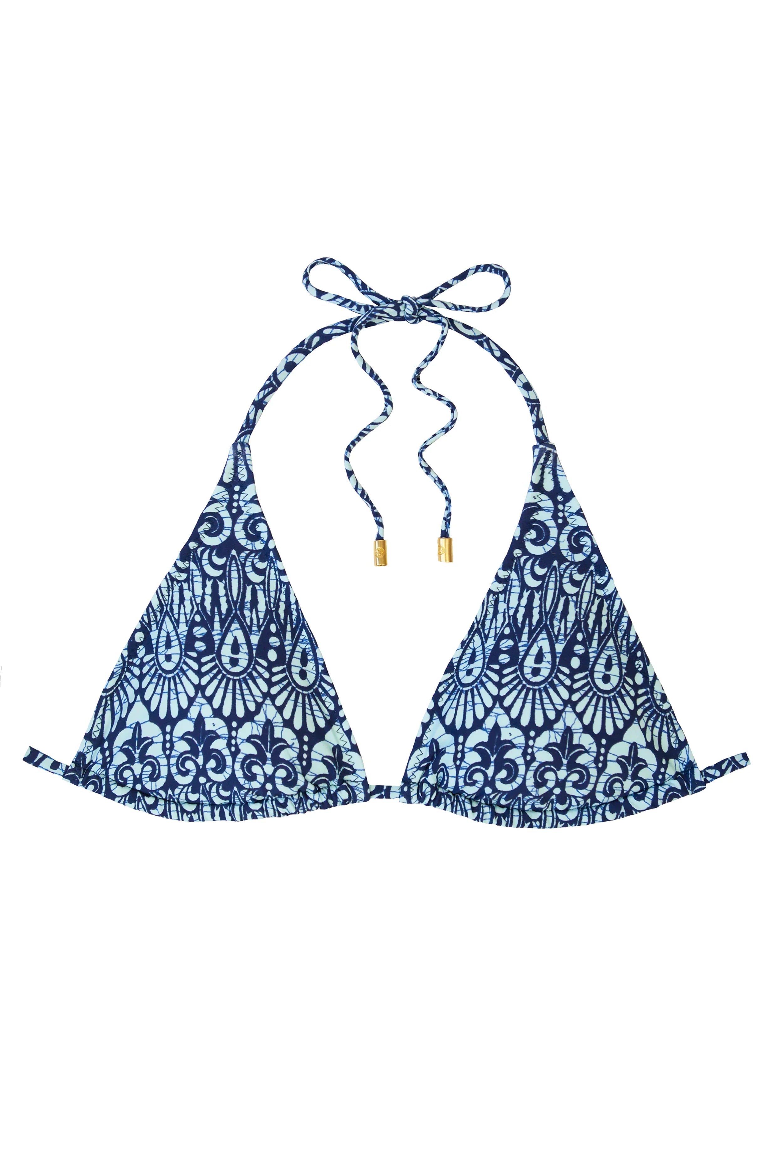 Island Batik Navy String Bikini Top for Women - Sexy Swimwear for Beach, Pool & Summer Vacation