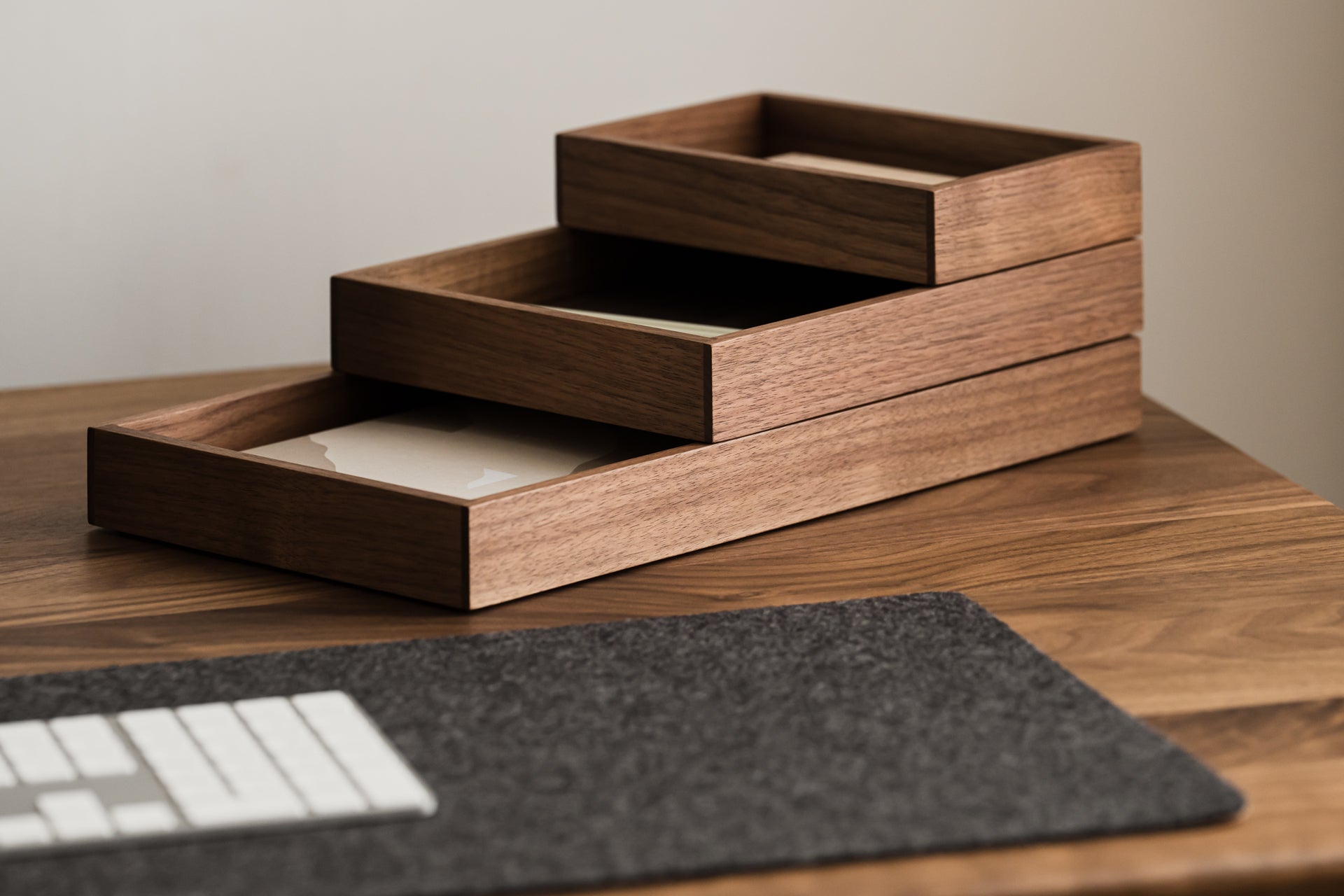 Premium Stackable Valet Trays Set - 3-Piece Organizer for Keys, Wallet & Jewelry | Perfect for Entryway, Dresser & Nightstand Organization