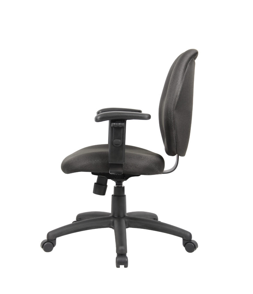 Boss Mid Back Task Chair with Adjustable Arms - Ergonomic Office Chair for Home & Work - Black (Model B1014) | Perfect for Long Hours at Desk, Computer Work & Conference Rooms