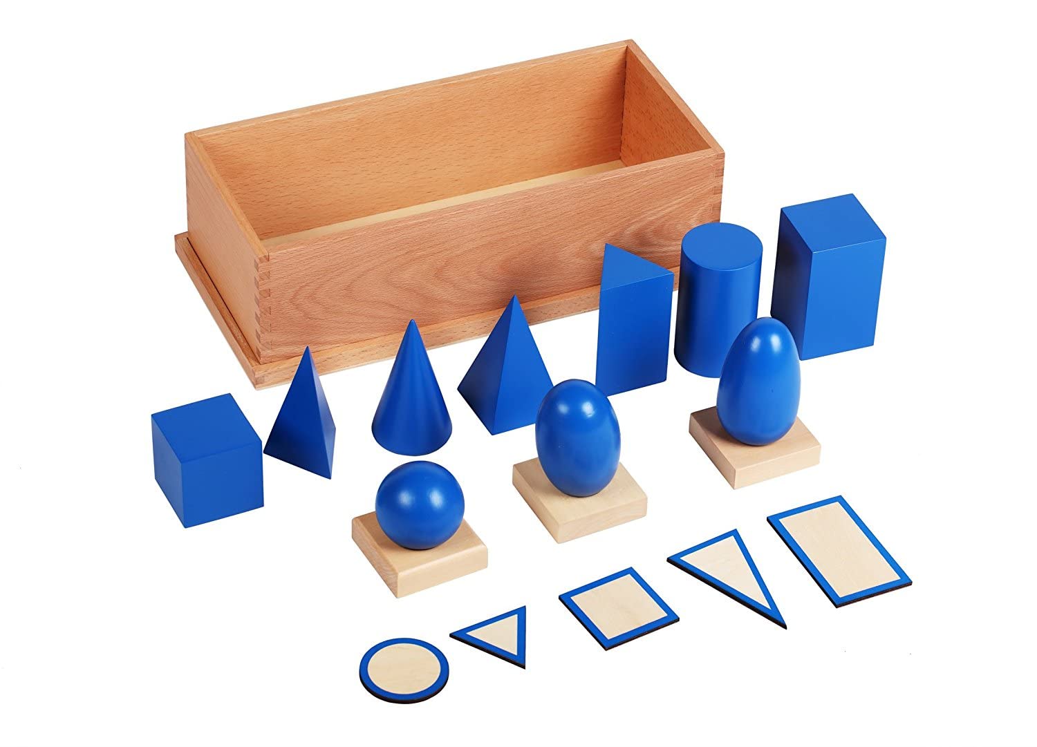 3D Geometric Shapes Wooden Montessori Toys - Math Manipulatives & Geometry Blocks for Kids | Preschool Learning, Homeschool Supplies | Perfect for Classroom Activities & Hands-On Math Games