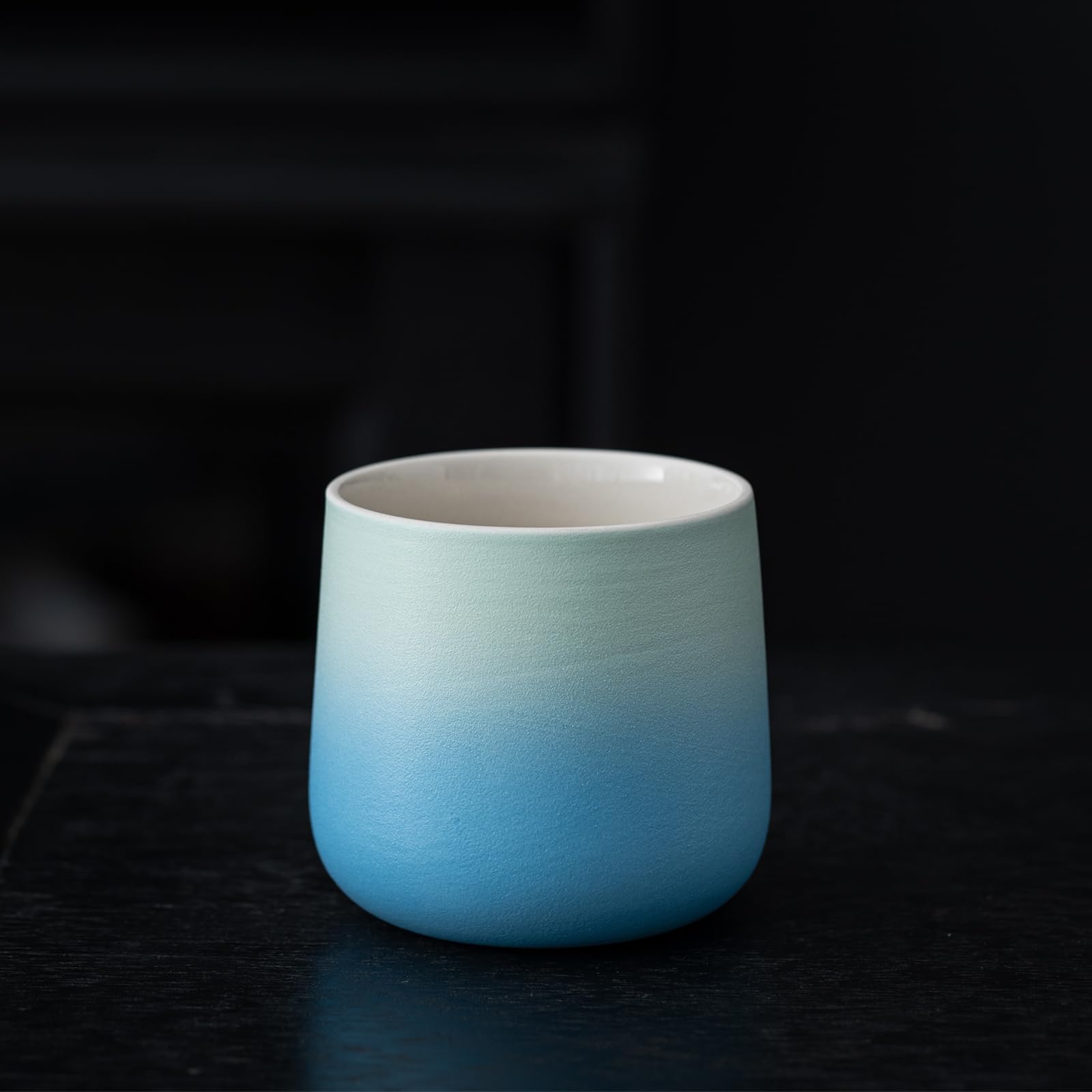 TEANAGOO Japanese Tea Cup Set of 4 - 7.2Oz (205ml) Ceramic Blue White Gradient Cups - Traditional Asian Tea Cups Without Handles - Perfect for Japanese Tea Ceremony, Matcha, Chinese Tea, Home Decor & Gift Giving