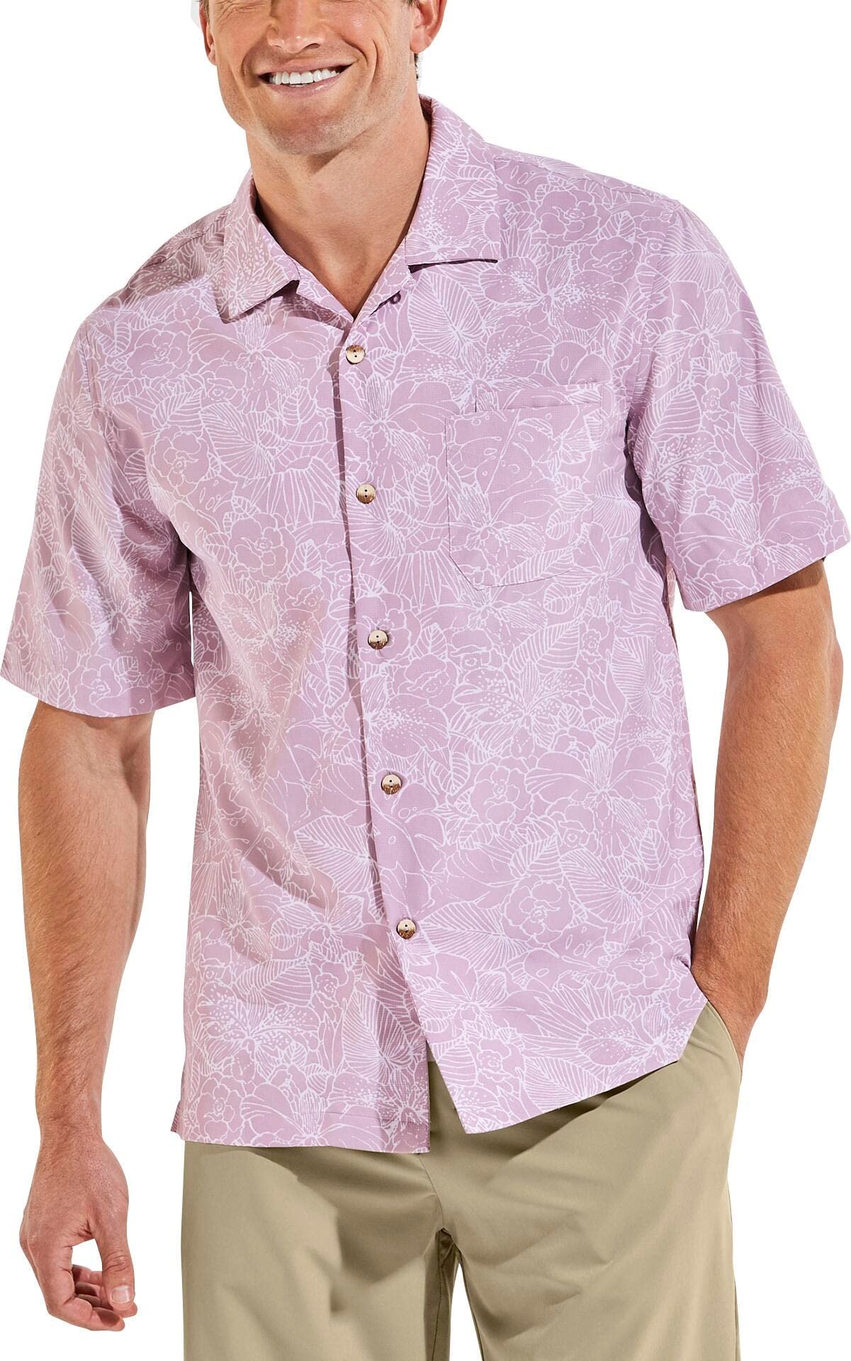 Coolibar UPF 50+ Men's Safari Camp Shirt - Sun Protective Long Sleeve Button Down Shirt for Outdoor Adventures, Hiking & Travel