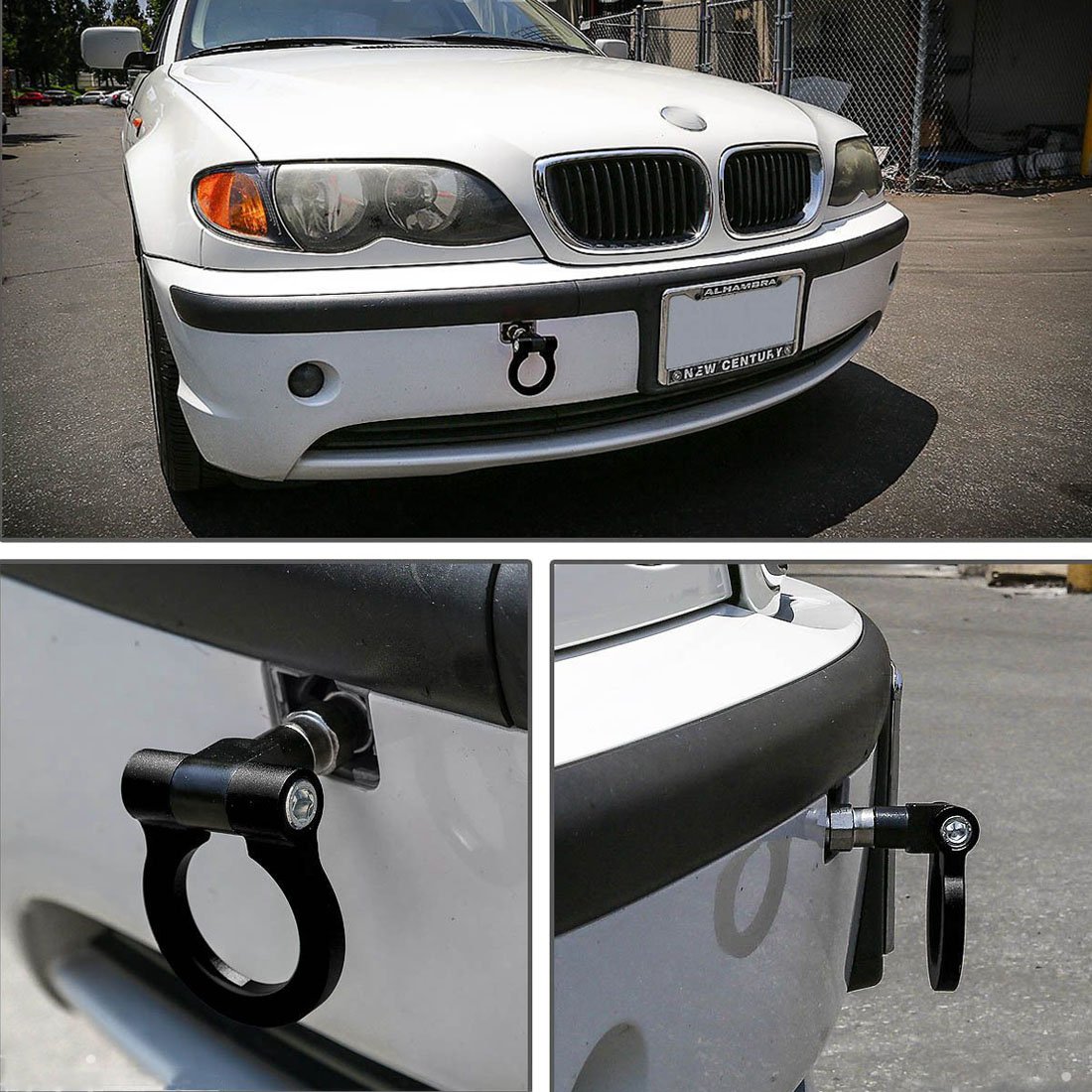 Universal Car Towing Hook - Heavy Duty Auto Trailer Ring with Red Finish - Perfect for Off-Roading, Camping & Emergency Vehicle Recovery