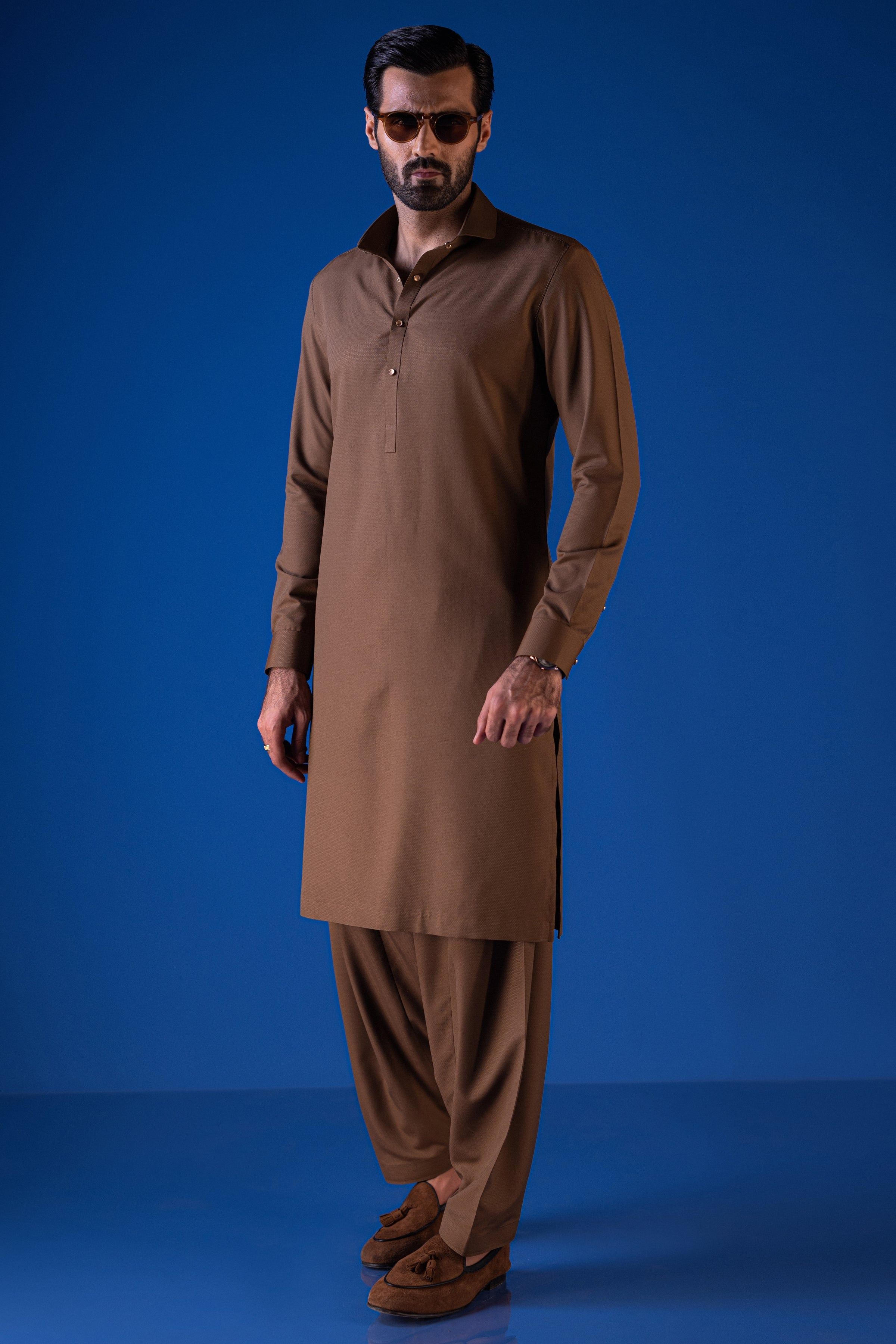 Premium Blended Brown Shalwar Kameez Outfit for Men & Women - Traditional Pakistani Dress for Cast & Crew - Perfect for Weddings, Festivals & Cultural Events
