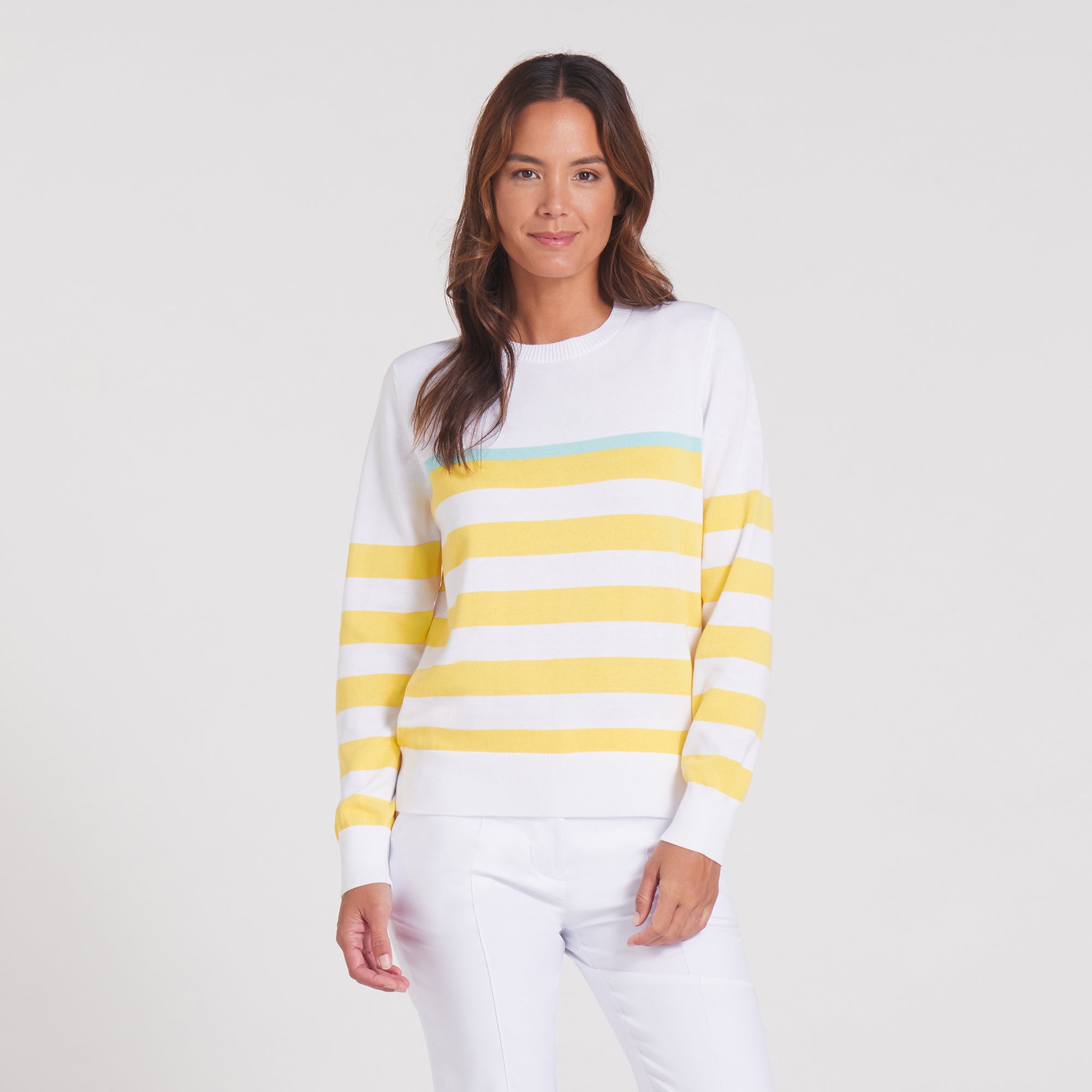 Women's Striped Golf Sweater - Lightweight & Breathable Resort Wear for Casual & Athletic Activities | Perfect for Golf, Tennis & Outdoor Leisure