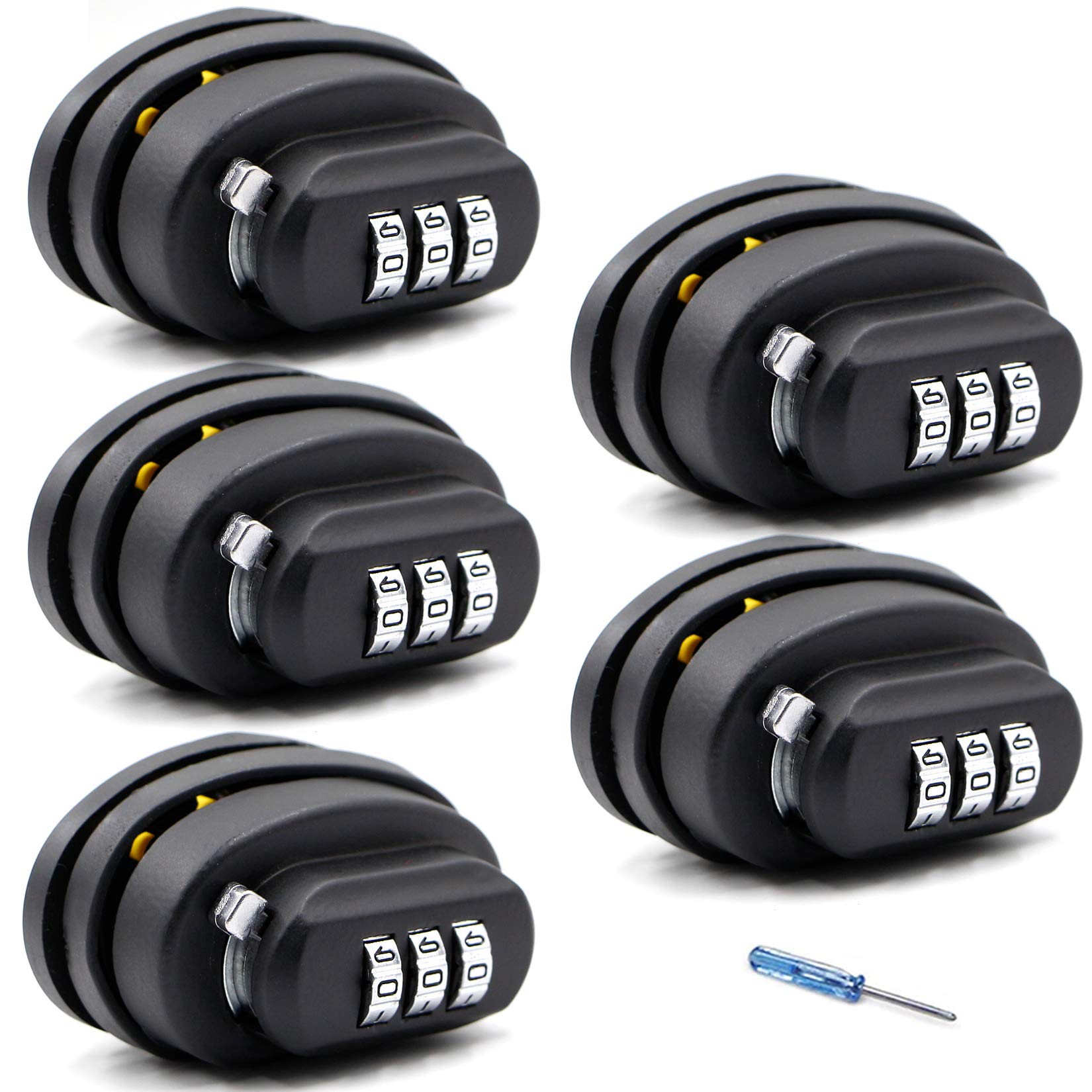 RioRand 3 Digit Trigger Lock - Set Your Own Combination, Secure Gun Safety (5 Pack) - Ideal for Handguns, Rifles, and Firearm Storage at Home or Range
