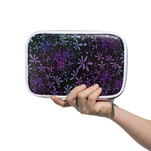 ILEEY Vintage Floral Batik Pencil Case & Makeup Bag - Large Capacity Cosmetic Organizer for Travel, School, Work | Perfect for Students, Artists & Travelers (Flower Pattern Design)