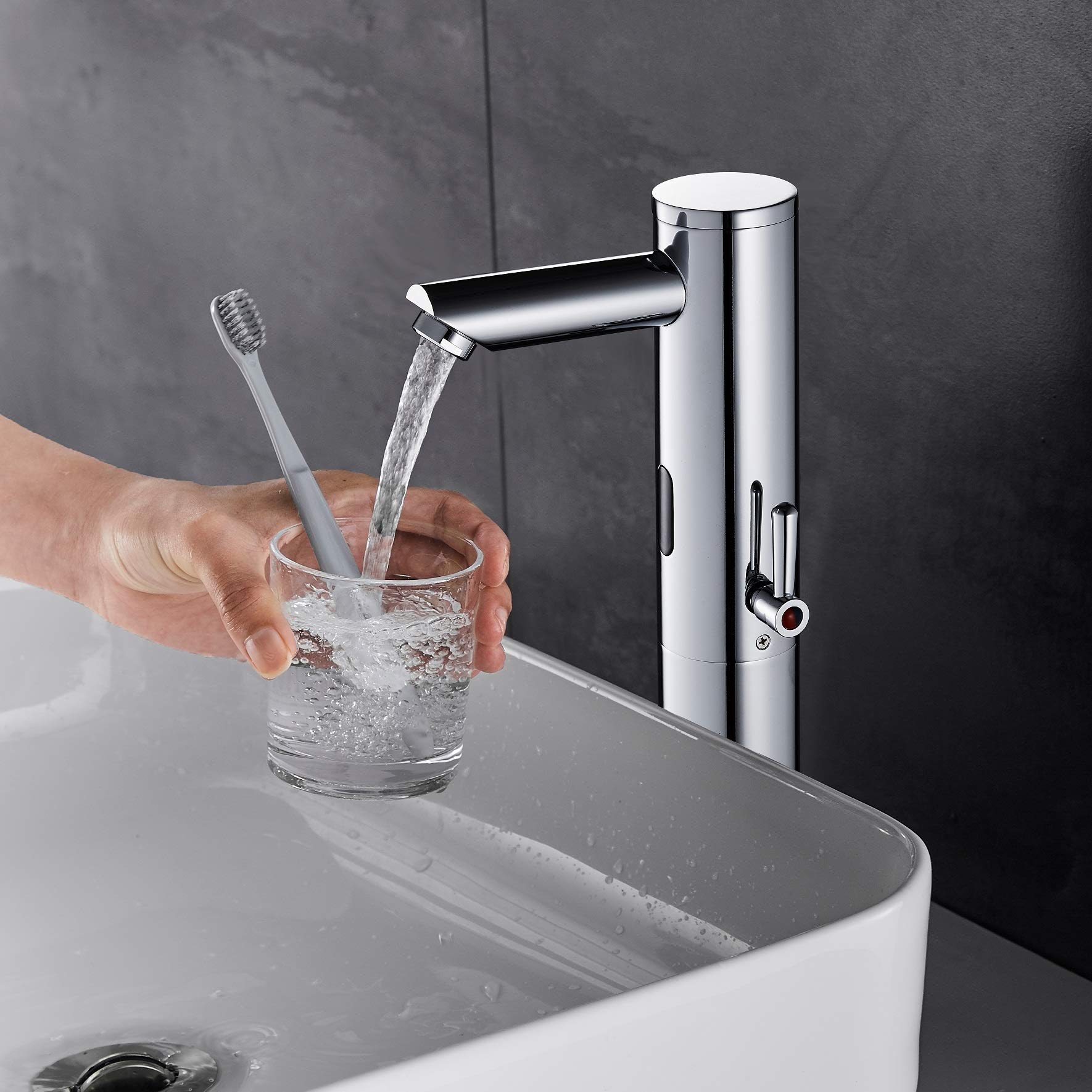 Touchless Bathroom Sink Faucet - Automatic Sensor Hands-Free Tall Basin Faucet with Single Handle Motion Control in Chrome Finish | Perfect for Modern Homes, Public Restrooms & Water Conservation